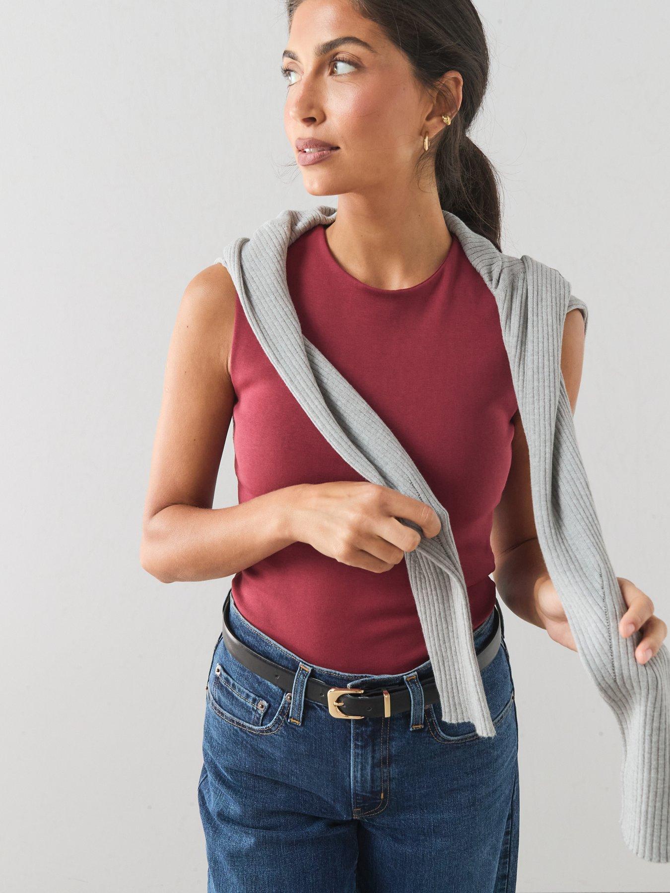 Image 6 of 7 of The Very Collection Formal Jersey Vest - Burgundy Red
