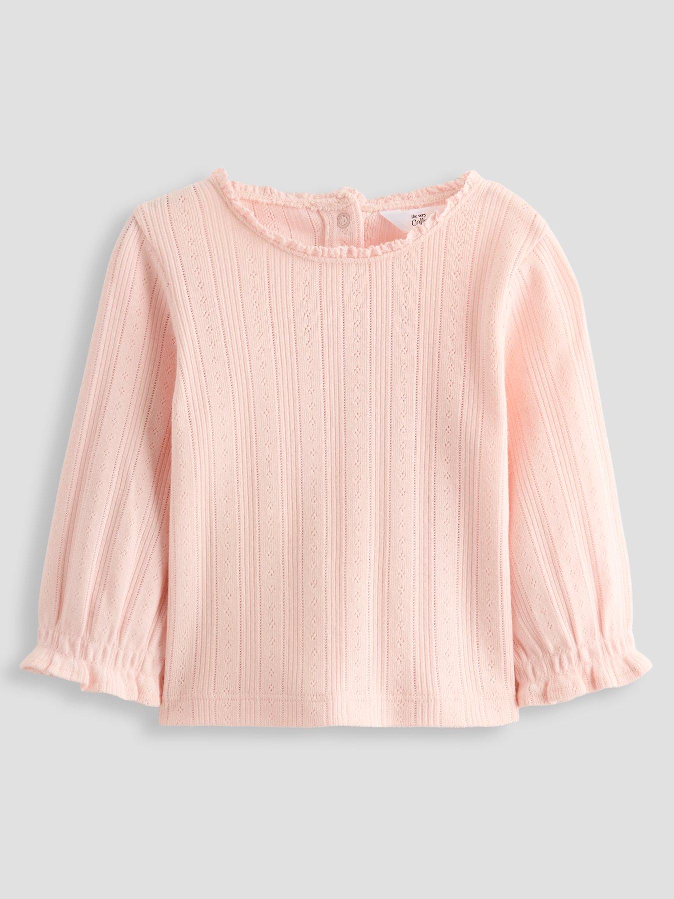 Image 3 of 5 of The Very Collection Baby Girl 2 Pack Pointelle Tops - Pink
