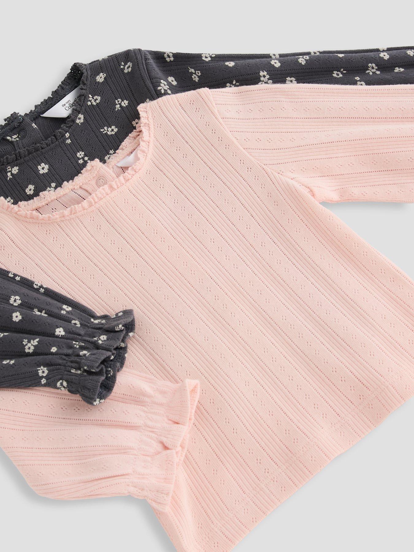 Image 5 of 5 of The Very Collection Baby Girl 2 Pack Pointelle Tops - Pink