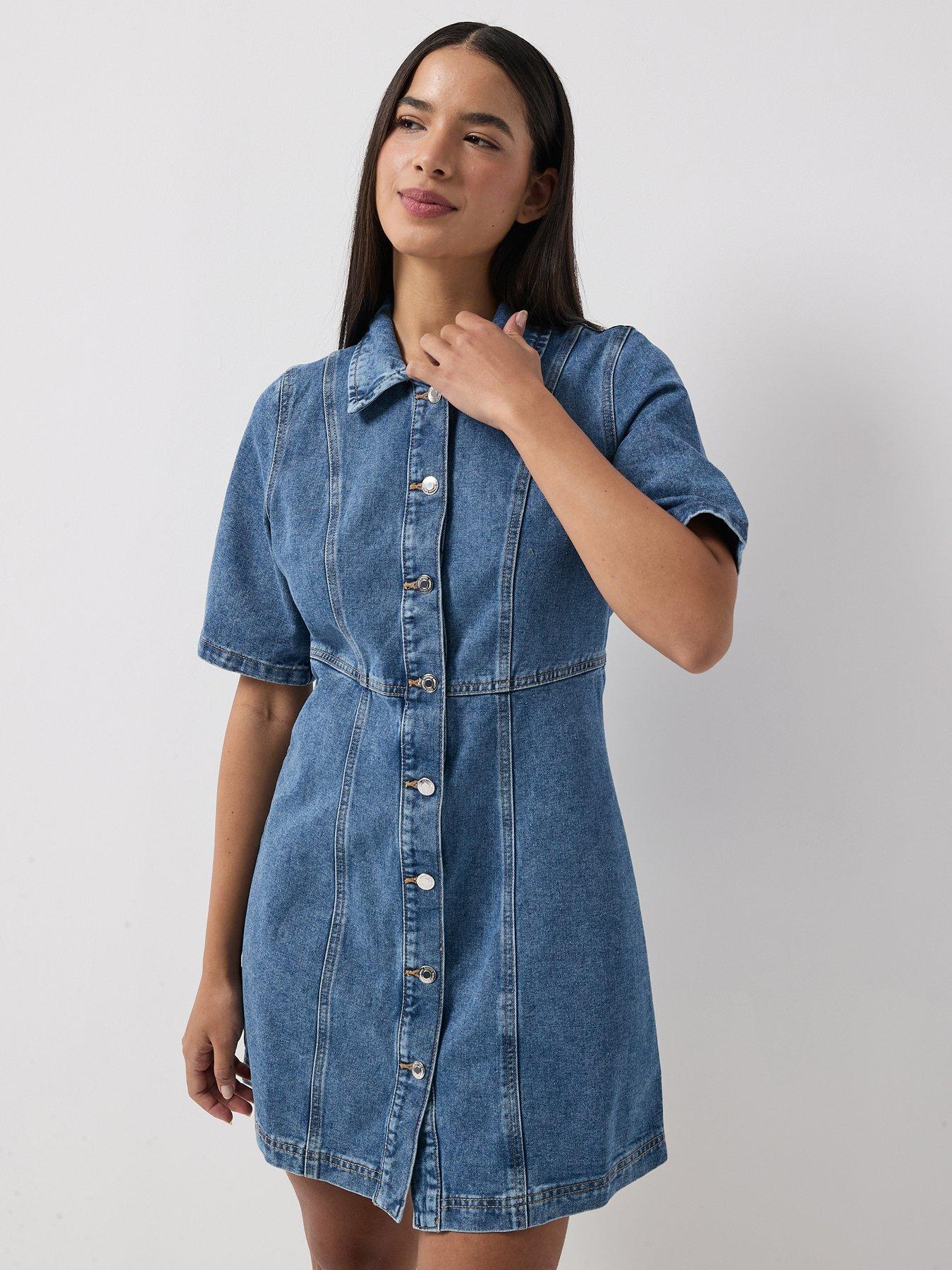 Vero Moda Vmdaisy Short Denim Dress - Blue