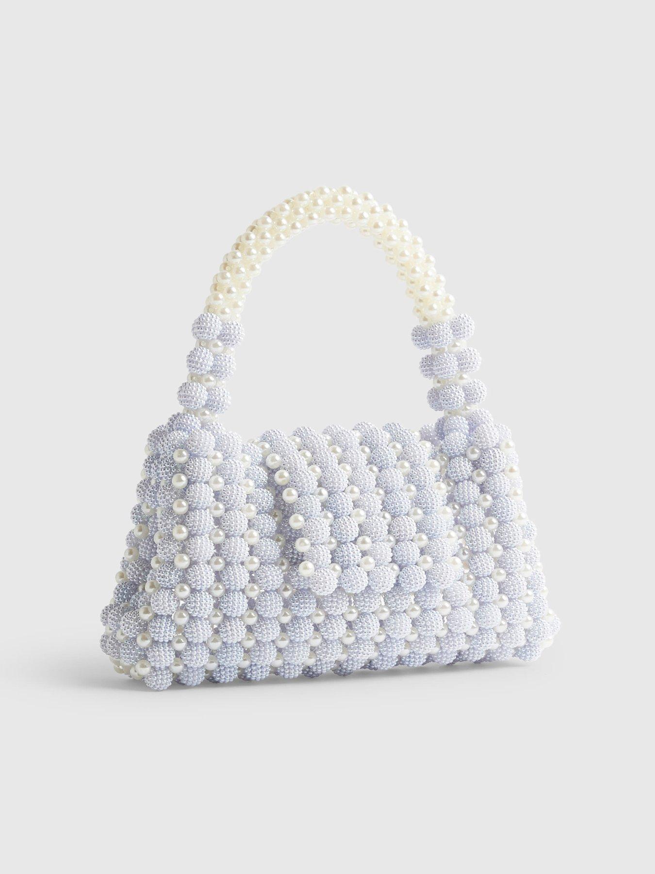 Image 3 of 6 of River Island Beaded Pearl Bag - Blue