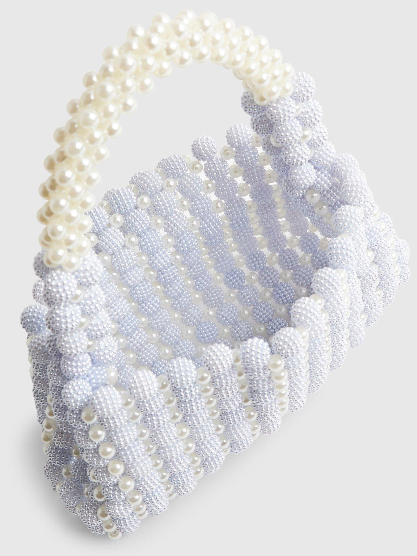Image 6 of 6 of River Island Beaded Pearl Bag - Blue