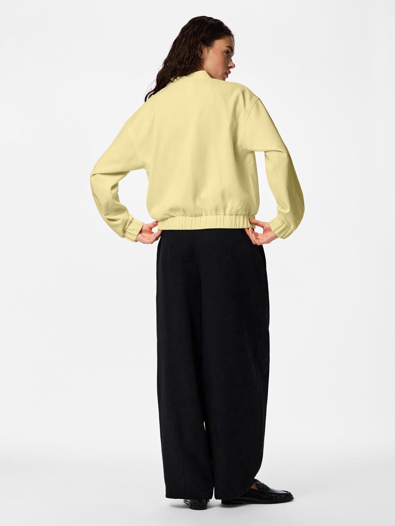  image of pieces-pcannie-bomber-jacket-yellow