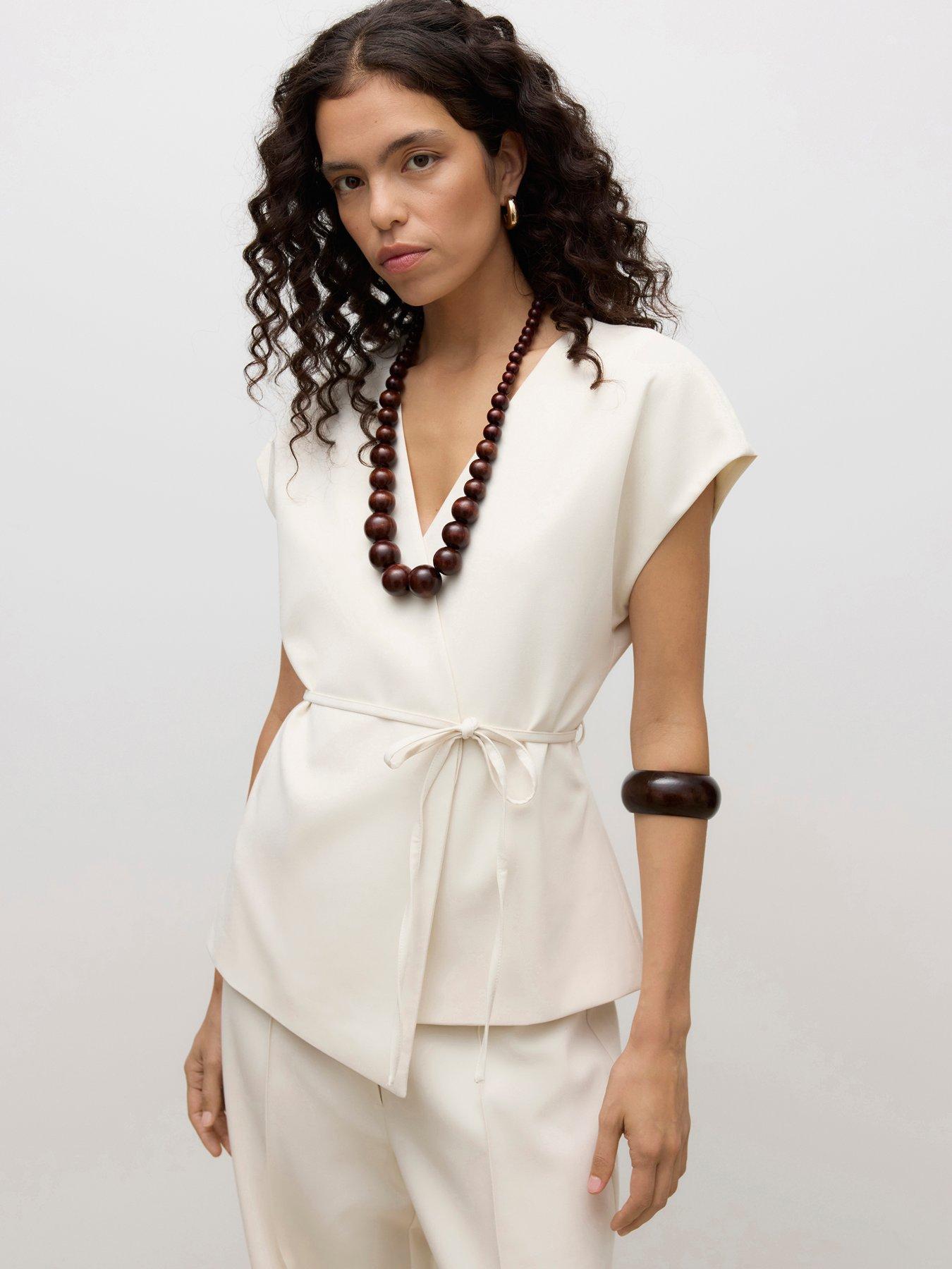 Vero Moda Awvannah V-Neck Midi Waistcoat - Cream