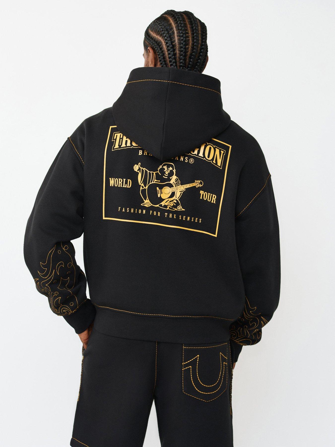 TRUE RELIGION Rodeo Big T Hoodie - Black