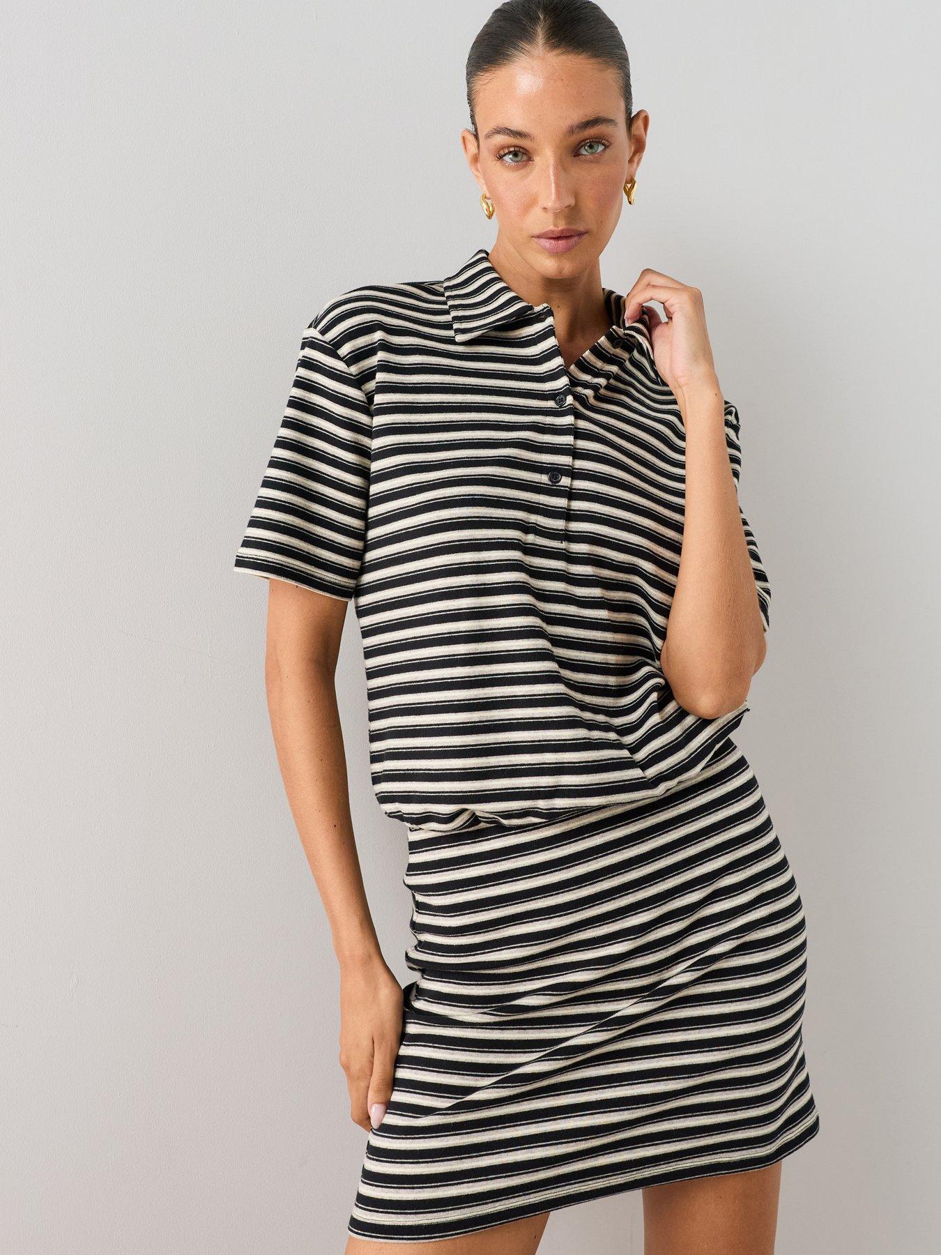The Very Collection SHORT SLEEVE STRIPED POLO CO-ORD