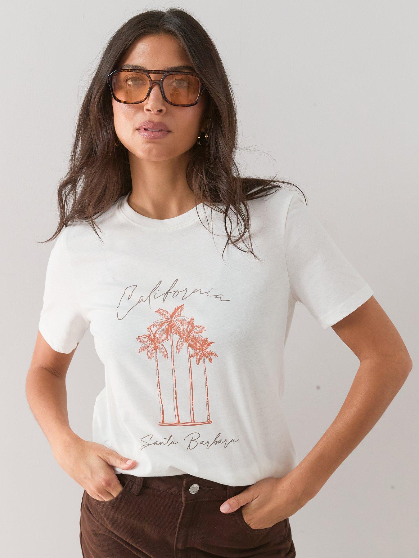 The Very Collection Graphic Palm T-shirt-white