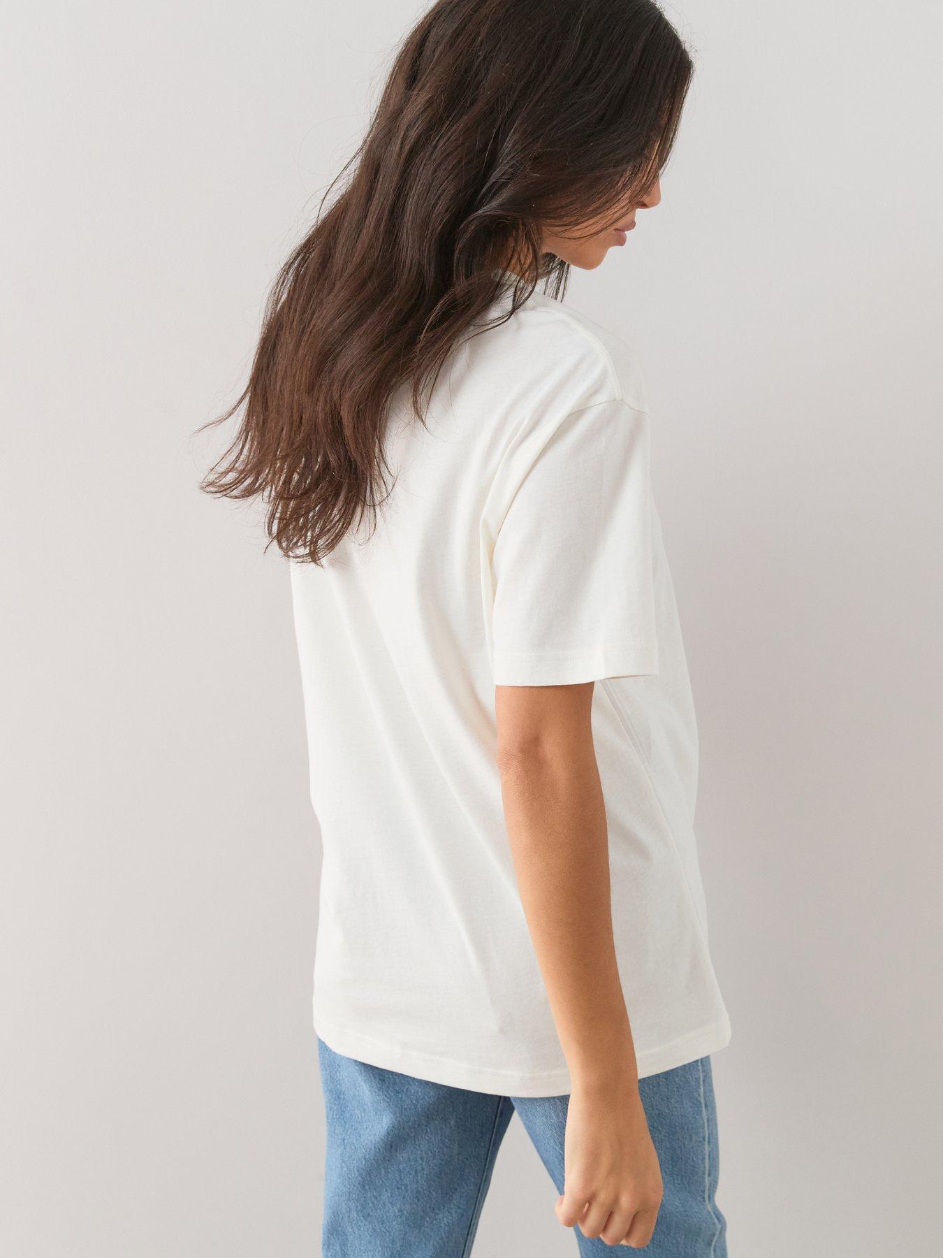 Image 2 of 7 of The Very Collection Oversized Floral Graphic T-Shirt - White/Blue
