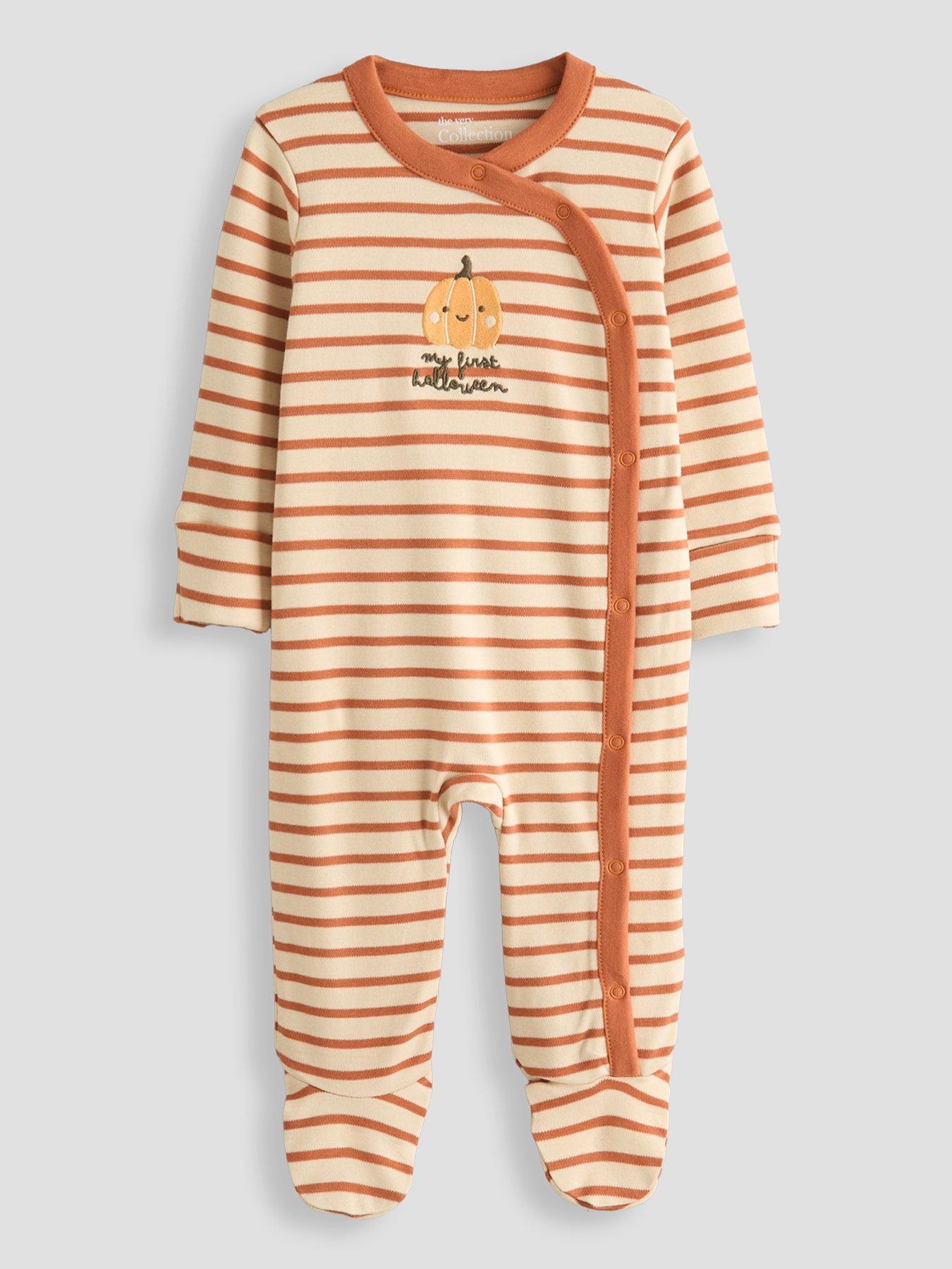Image 2 of 5 of The Very Collection 2 Pack Pumpkin Sleepsuits (0-3 months - 18-24 months) - Orange