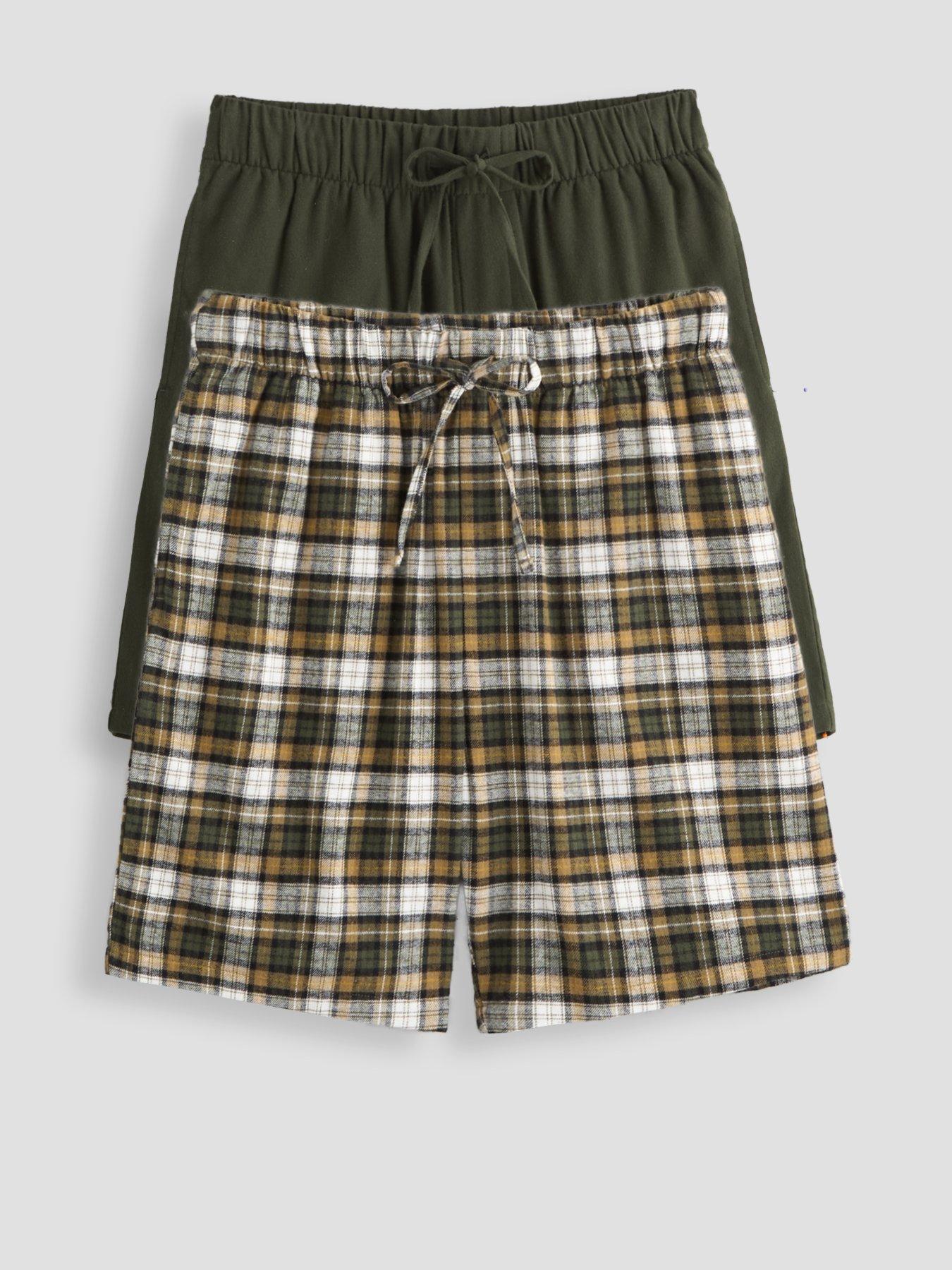 The Very Collection 2 Pack Cosy Pyjama Shorts - Dark Green
