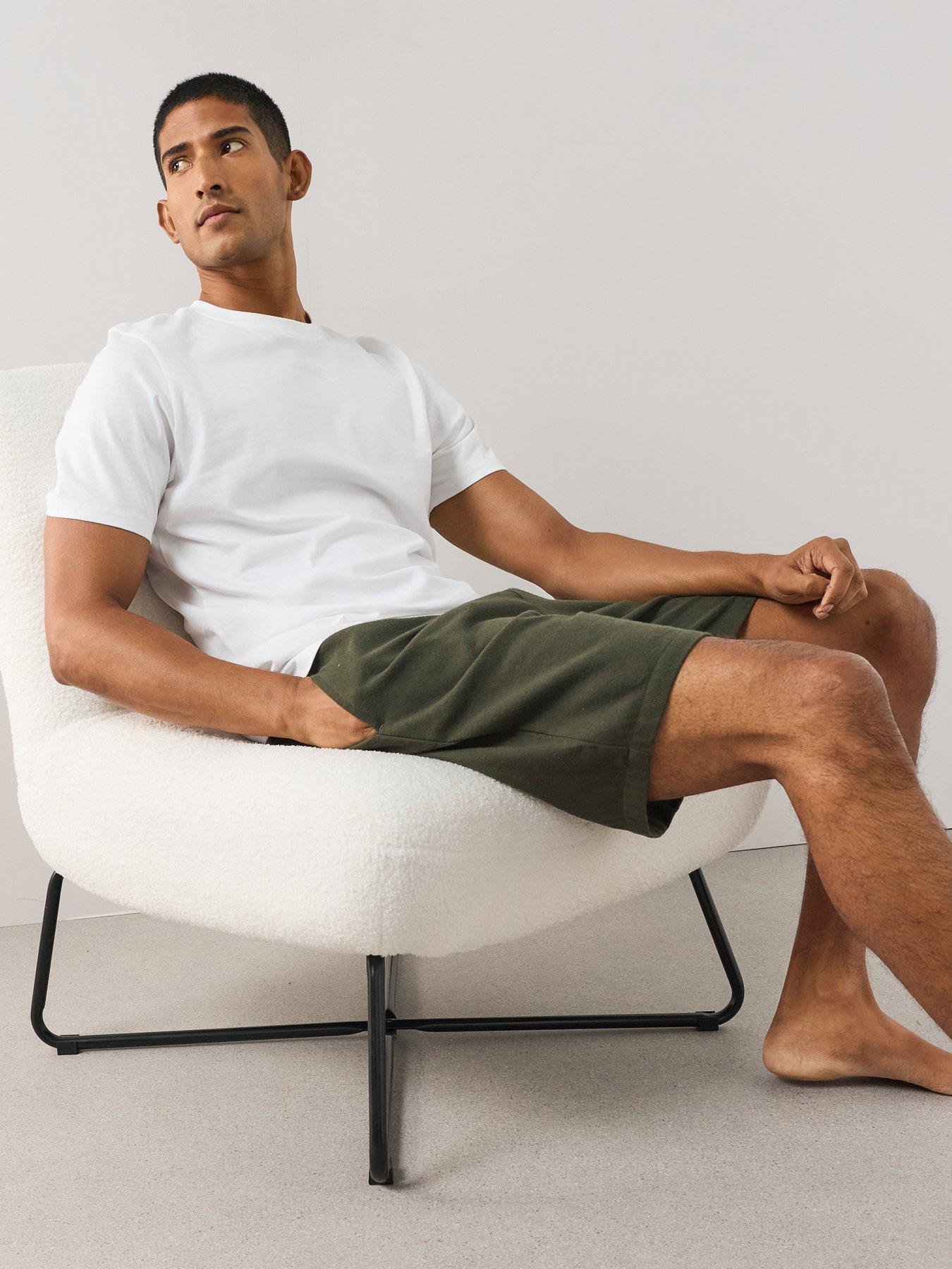Image 4 of 7 of The Very Collection 2 Pack Cosy Pyjama Shorts - Dark Green