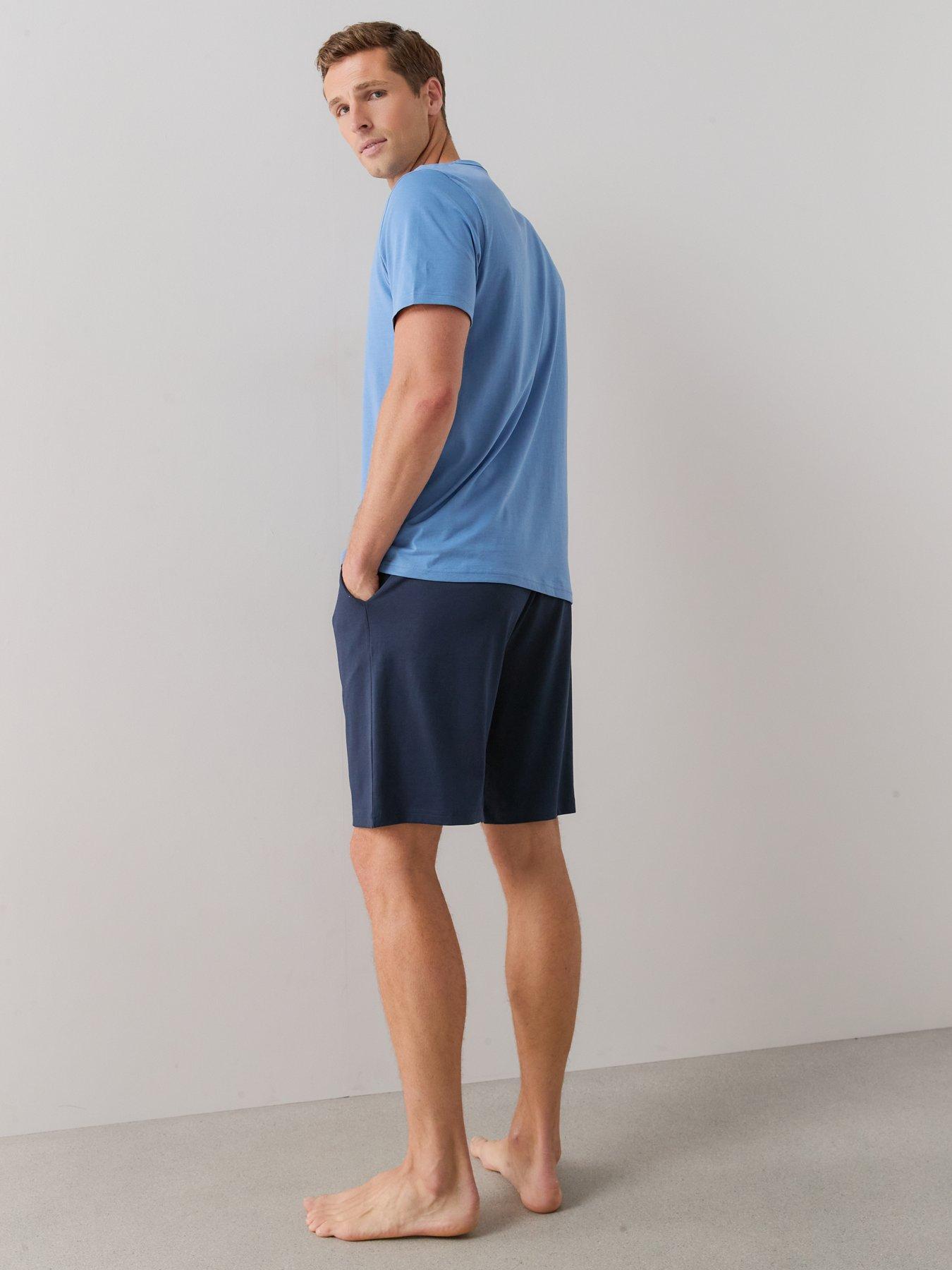 Image 2 of 7 of The Very Collection Essential Short Sleeve T-Shirt &amp; Short Pyjama Set - Blue/Navy