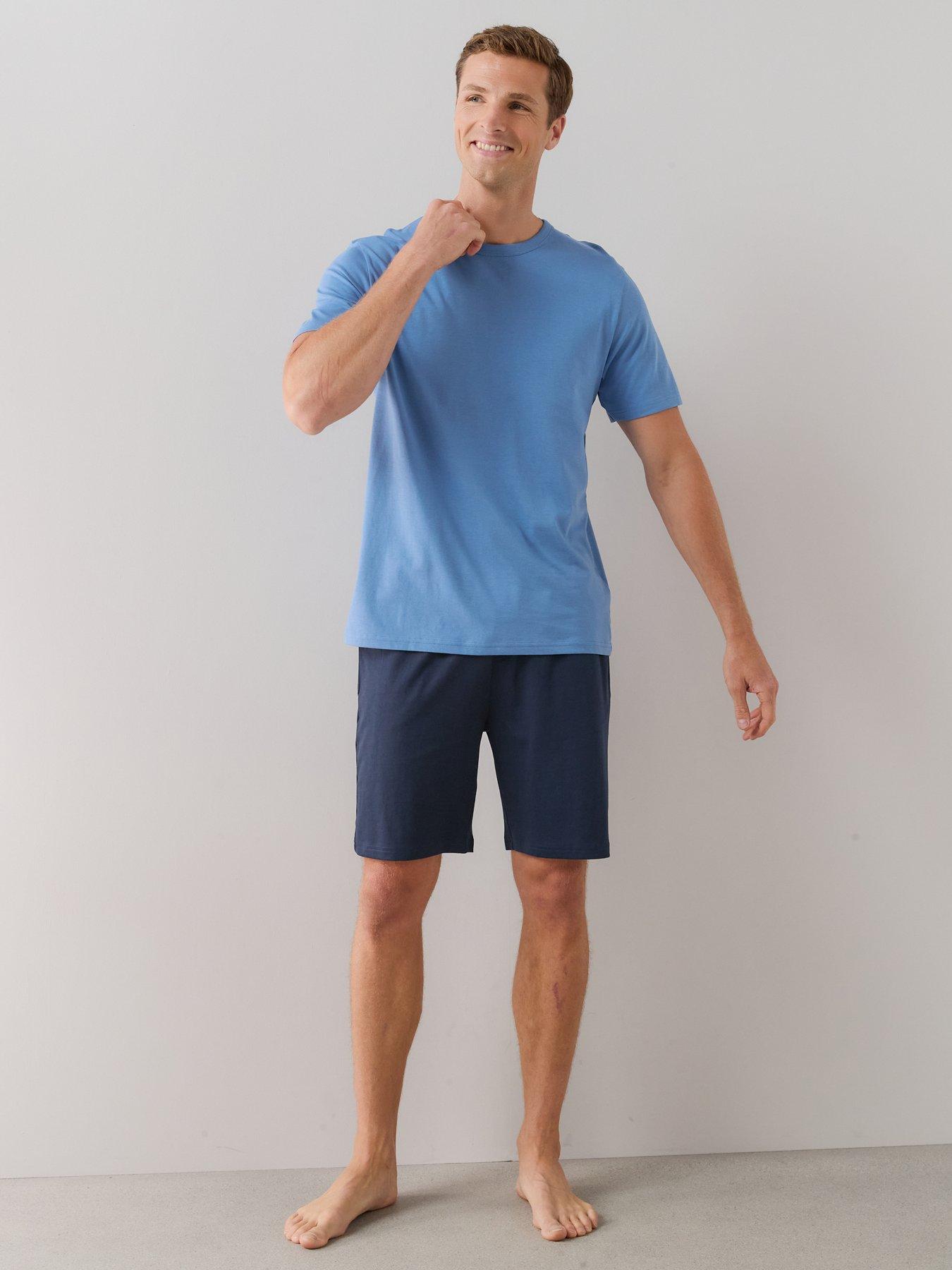 Image 3 of 7 of The Very Collection Essential Short Sleeve T-Shirt &amp; Short Pyjama Set - Blue/Navy