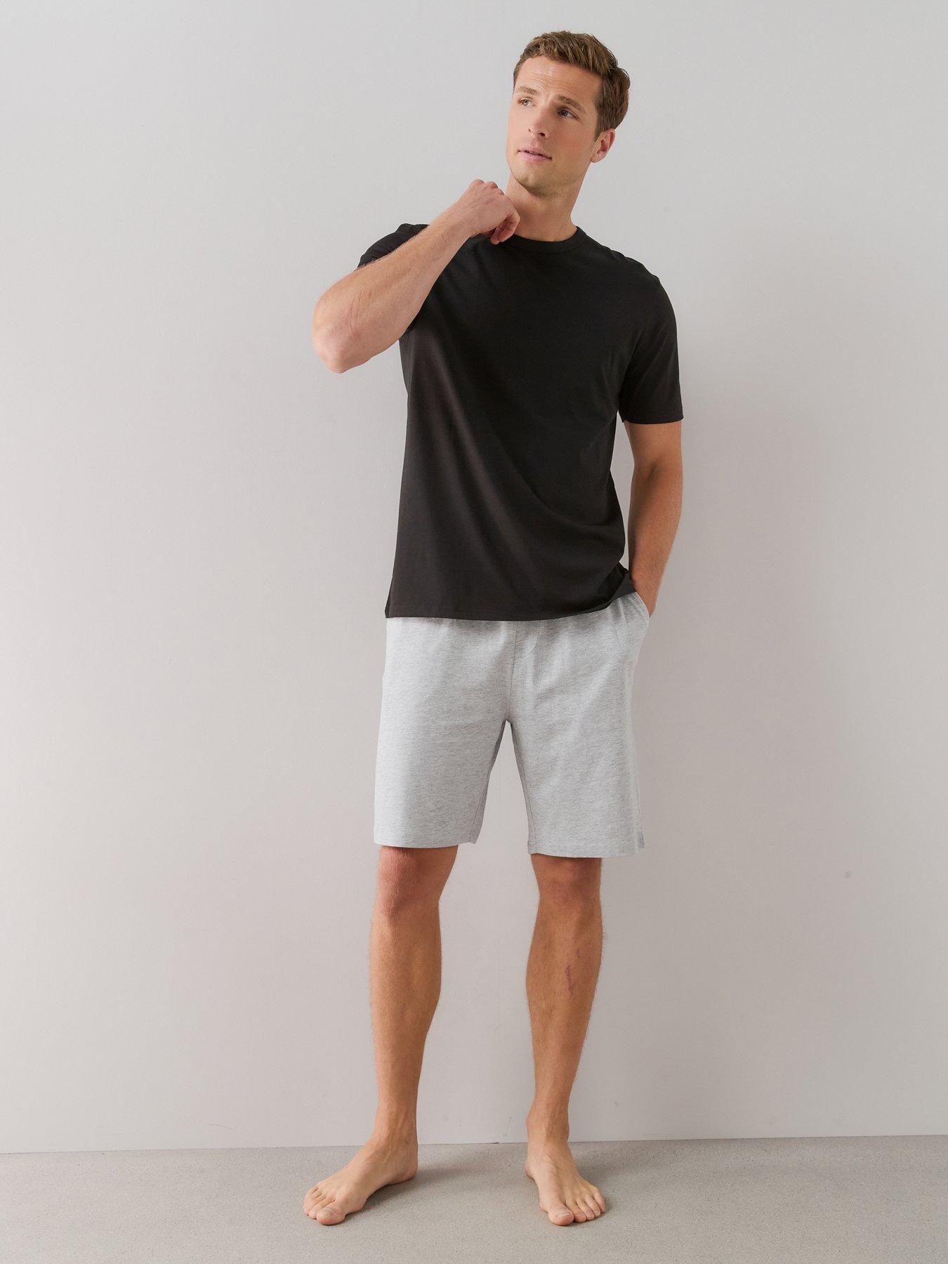 The Very Collection Essential Short Sleeve T-Shirt  &  Short Pyjama Set - Black/Charcoal