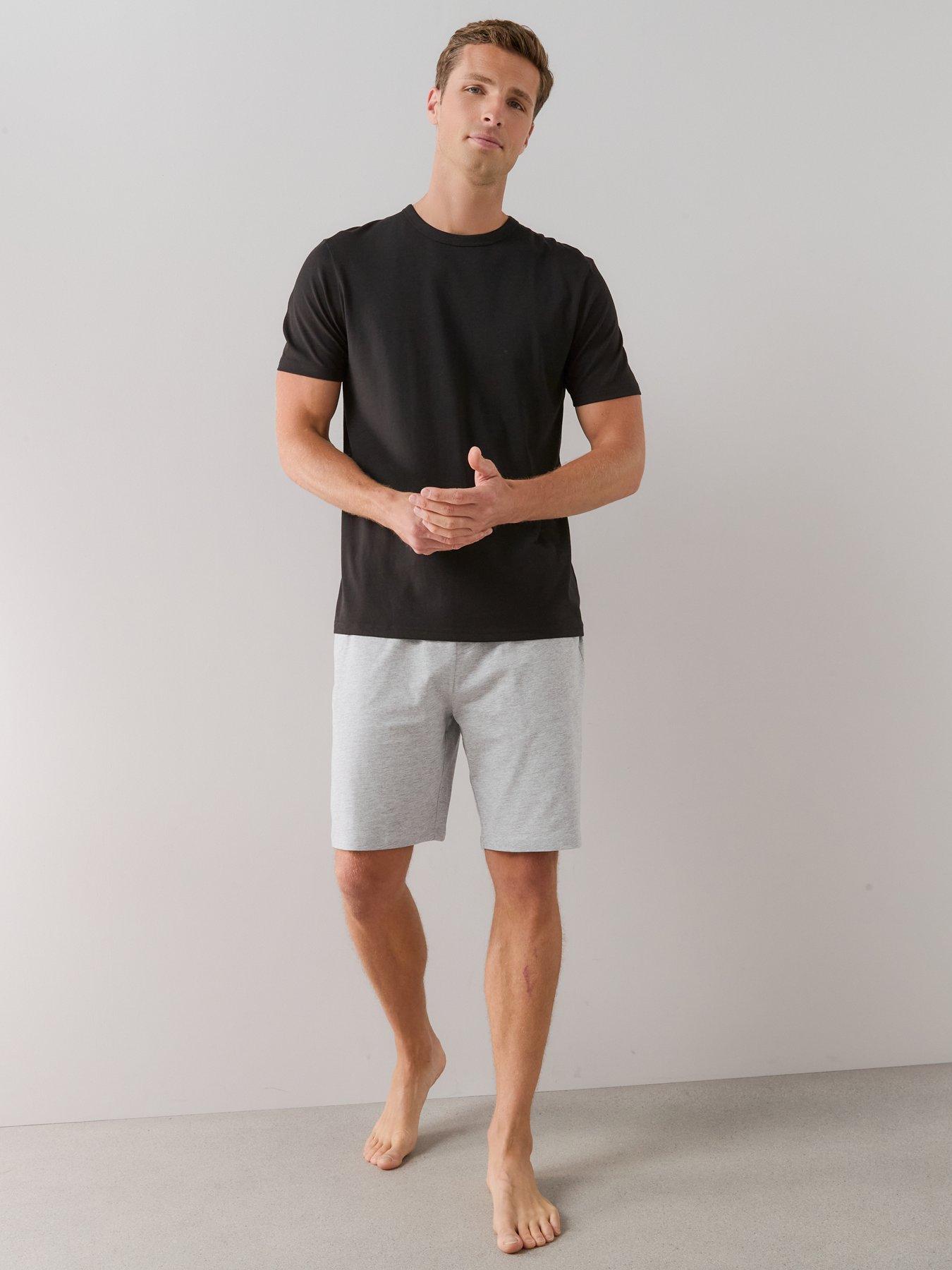 Image 3 of 7 of The Very Collection Essential Short Sleeve T-Shirt &amp; Short Pyjama Set - Black/Charcoal