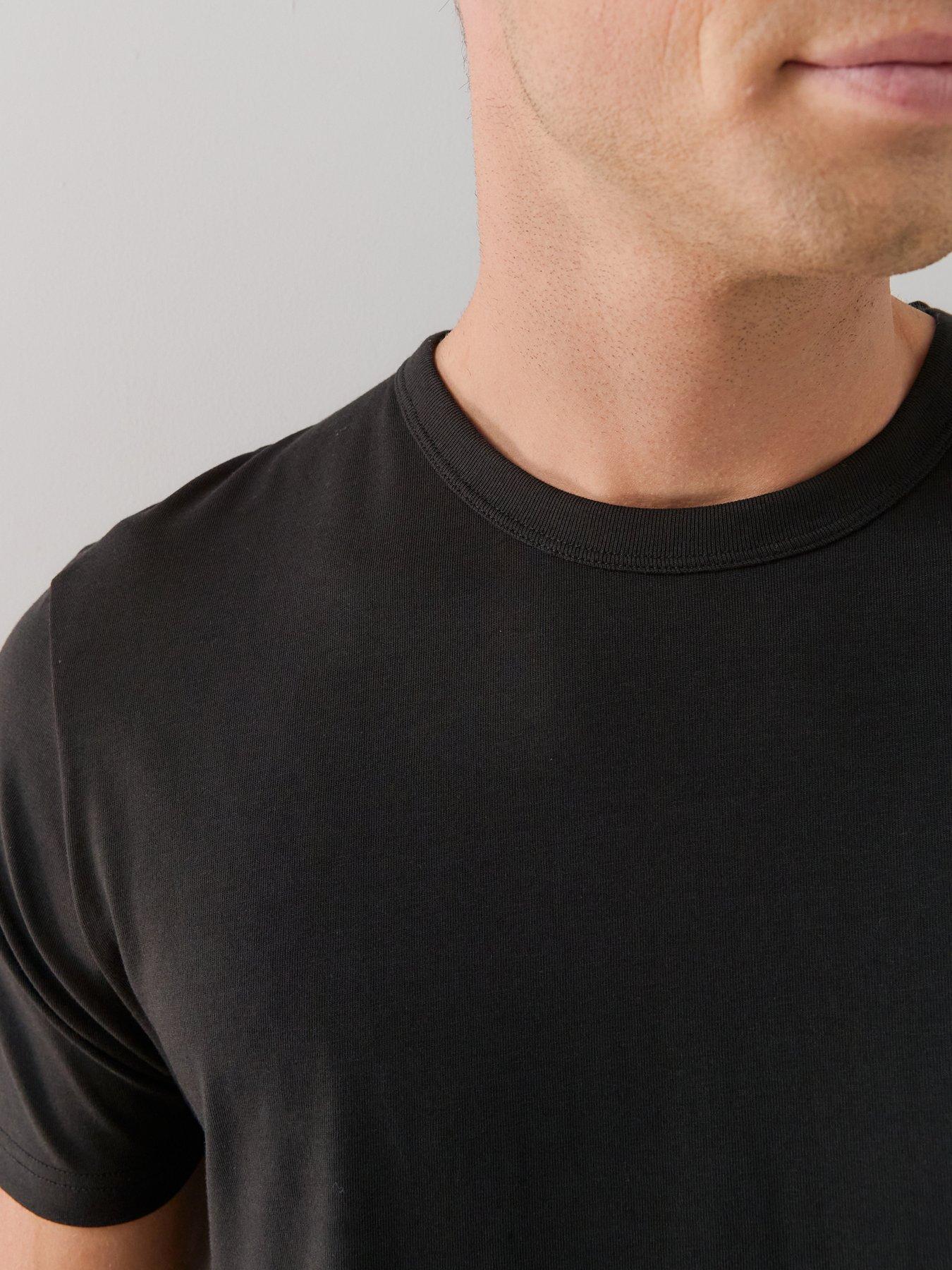 Image 6 of 7 of The Very Collection Essential Short Sleeve T-Shirt &amp; Short Pyjama Set - Black/Charcoal