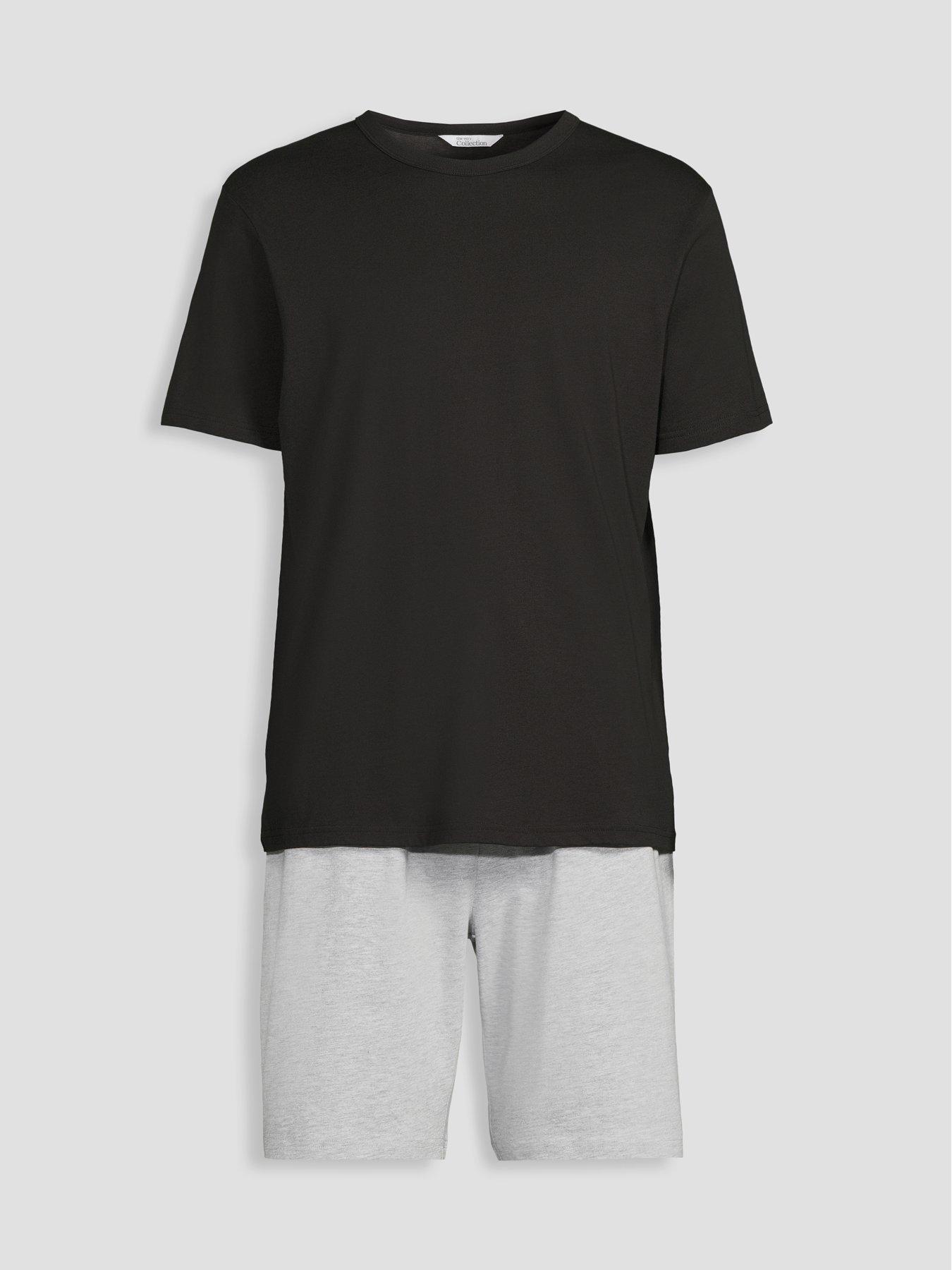 Image 7 of 7 of The Very Collection Essential Short Sleeve T-Shirt &amp; Short Pyjama Set - Black/Charcoal