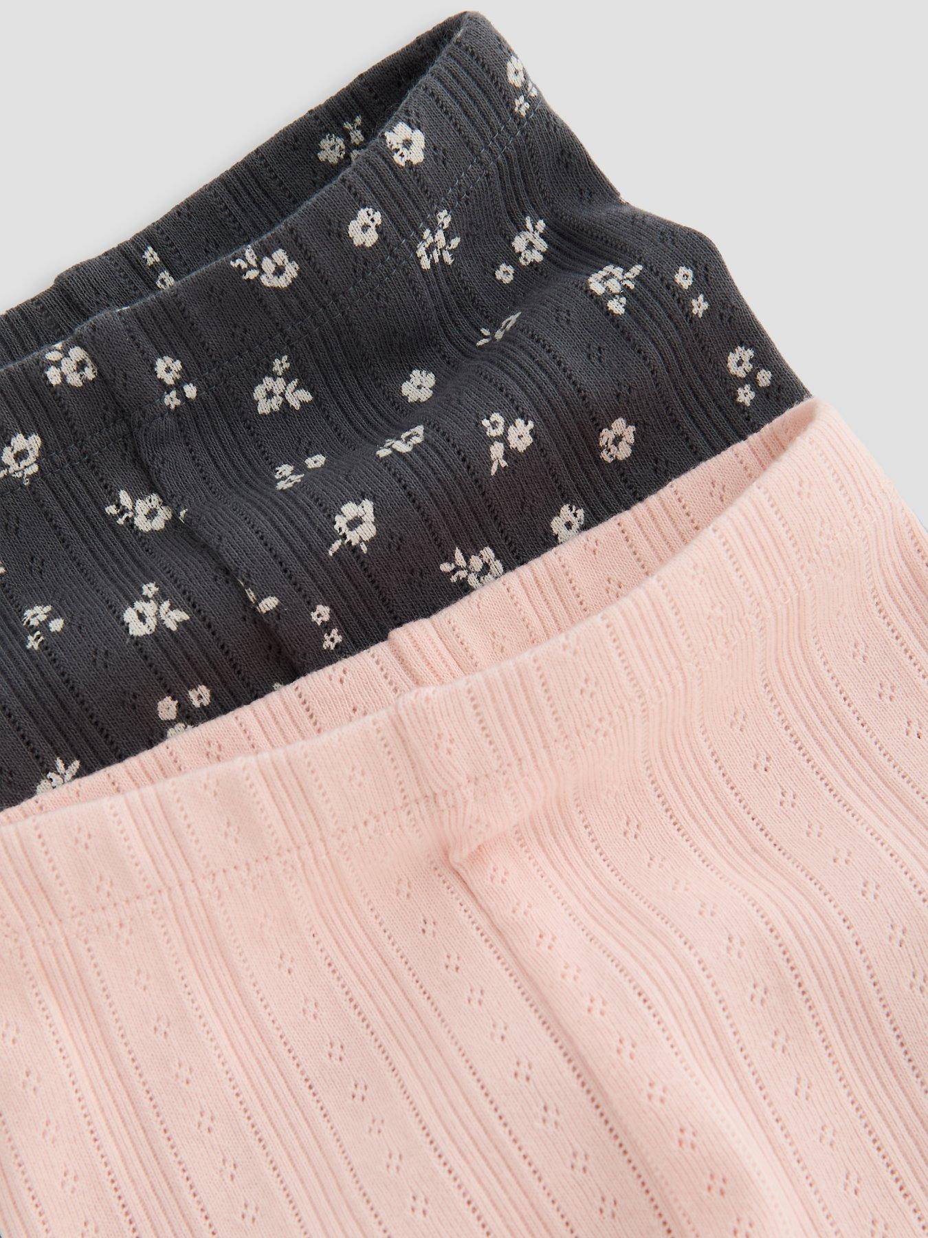 Image 4 of 5 of The Very Collection Baby Girl 2 Pack Pointelle Leggings - Print/Pink