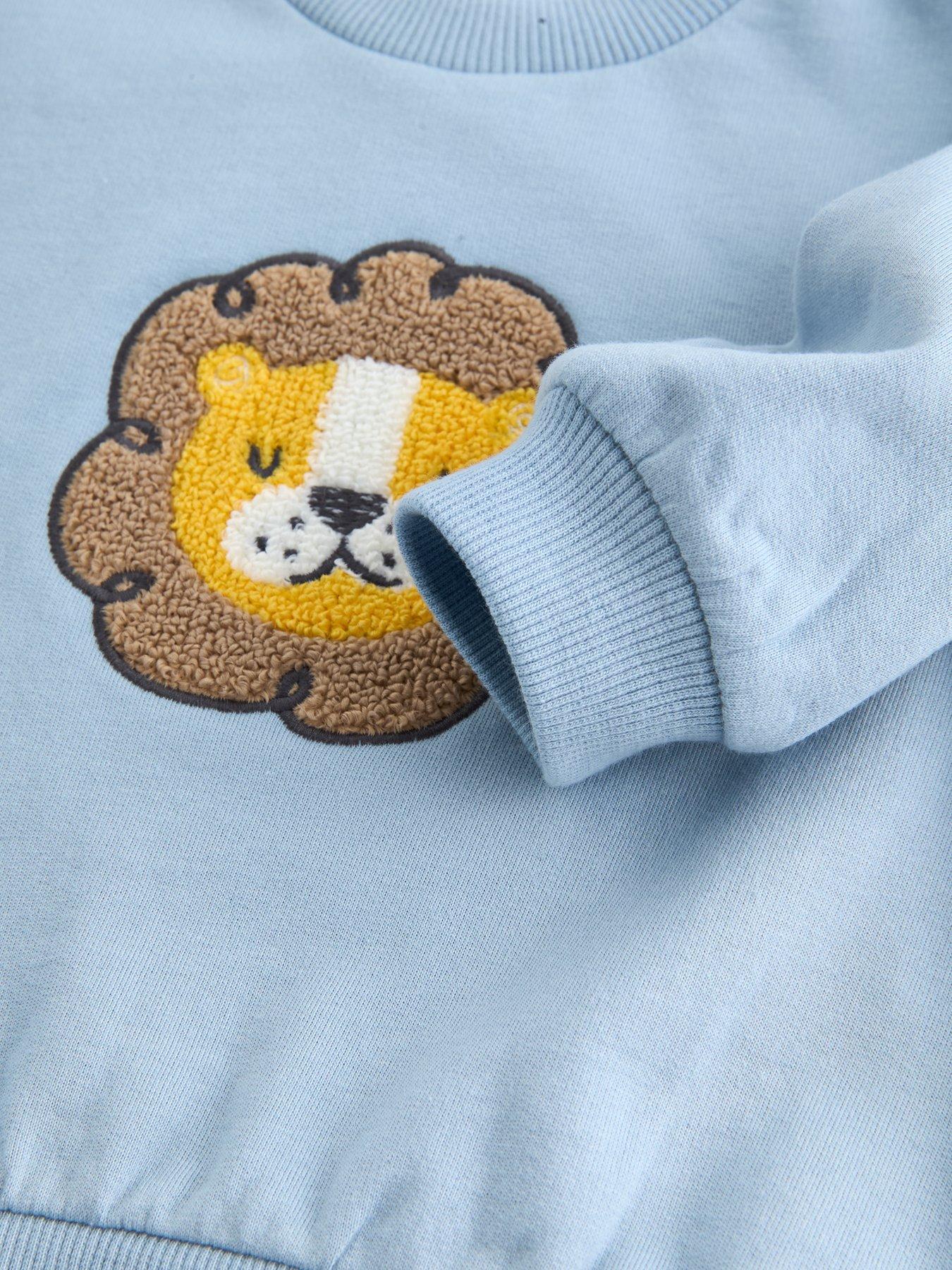 Image 4 of 5 of The Very Collection Baby Boy Lion Applique Jog Set (0-3 months - 18-24 months) - Blue