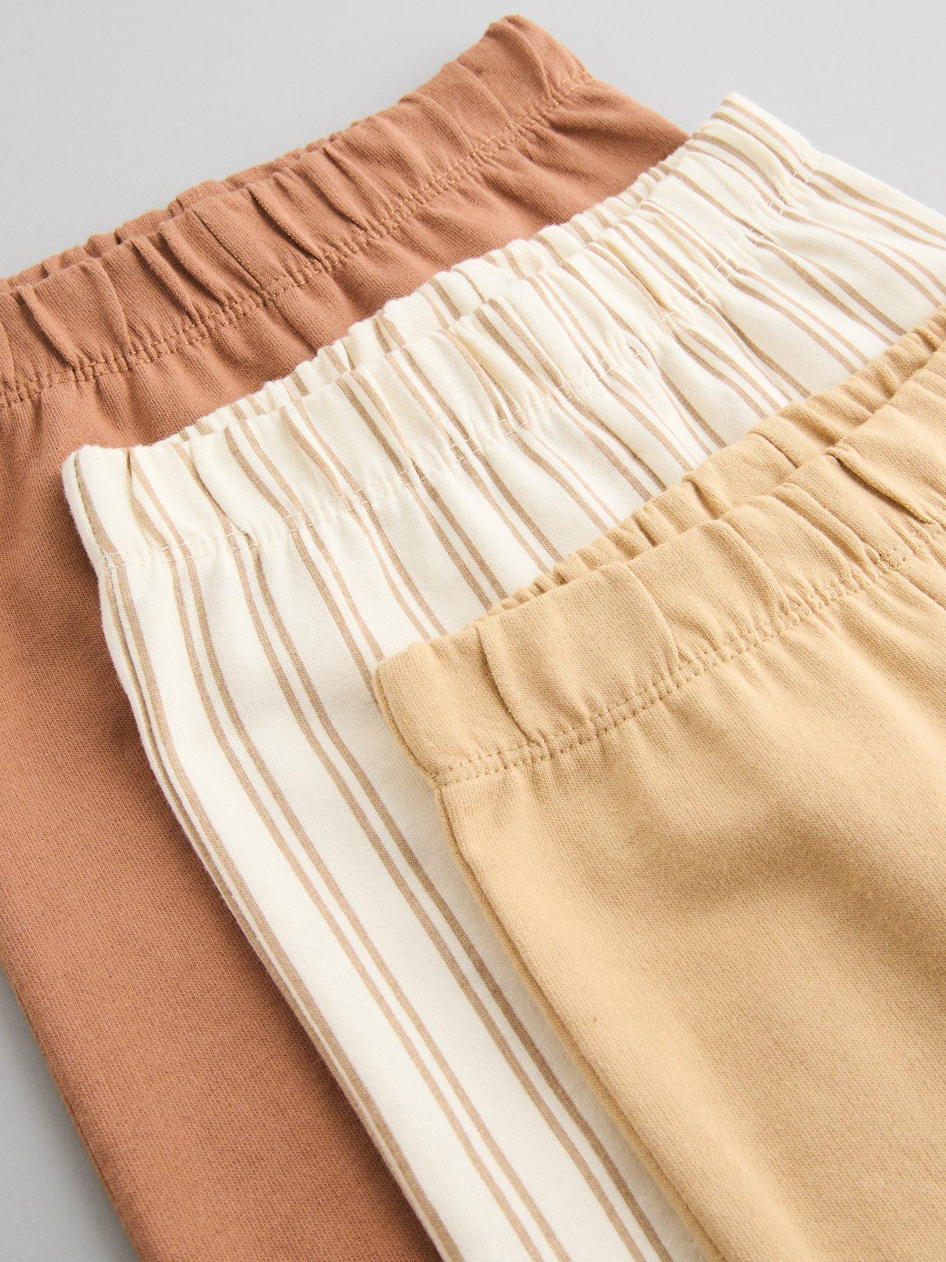 Image 4 of 5 of The Very Collection Baby Boy 3 Pack Jersey Bottoms - Brown
