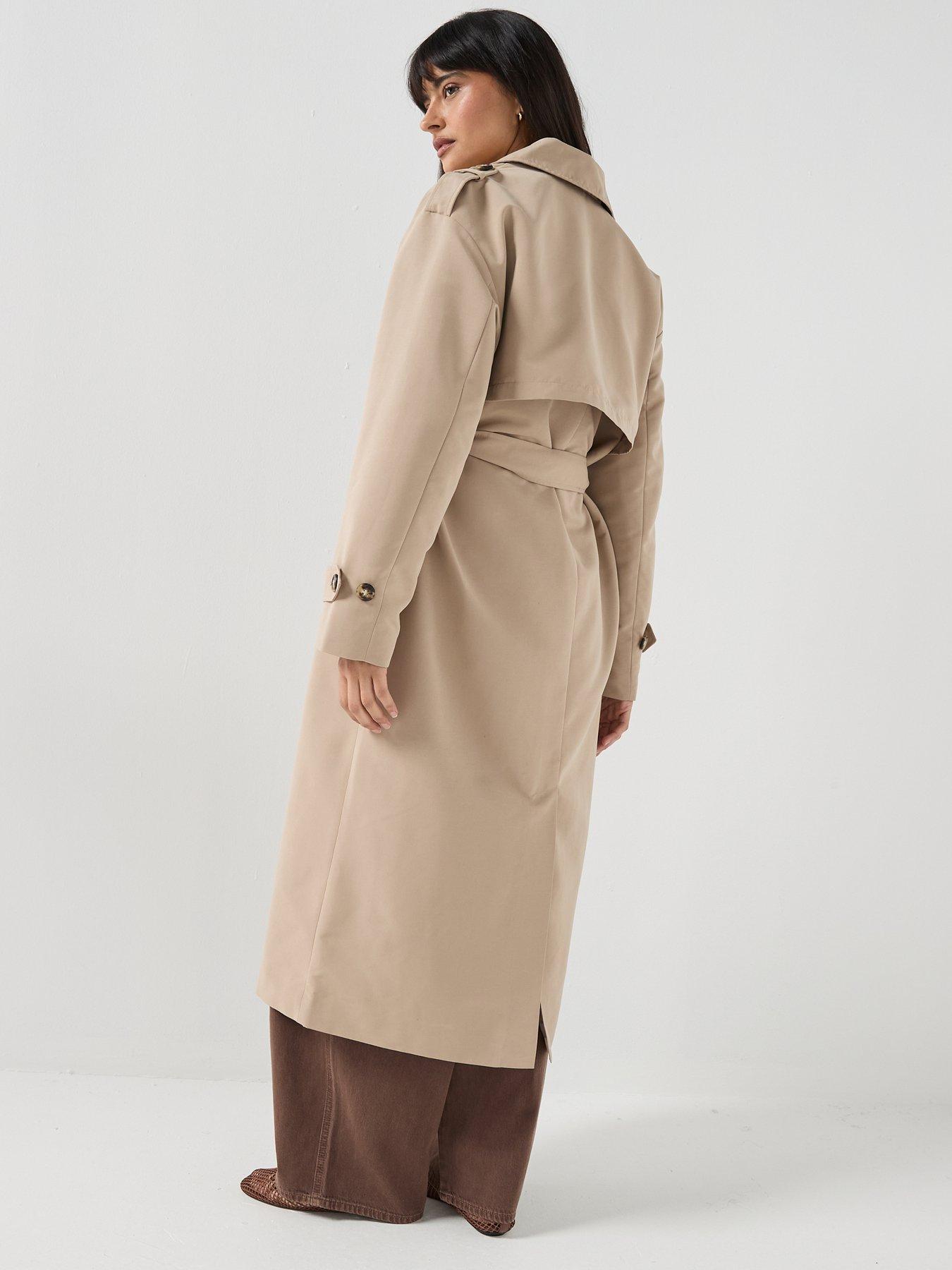 Image 2 of 6 of Vero Moda Vmchloe Long Trenchcoat - Brown/Silver-Mink