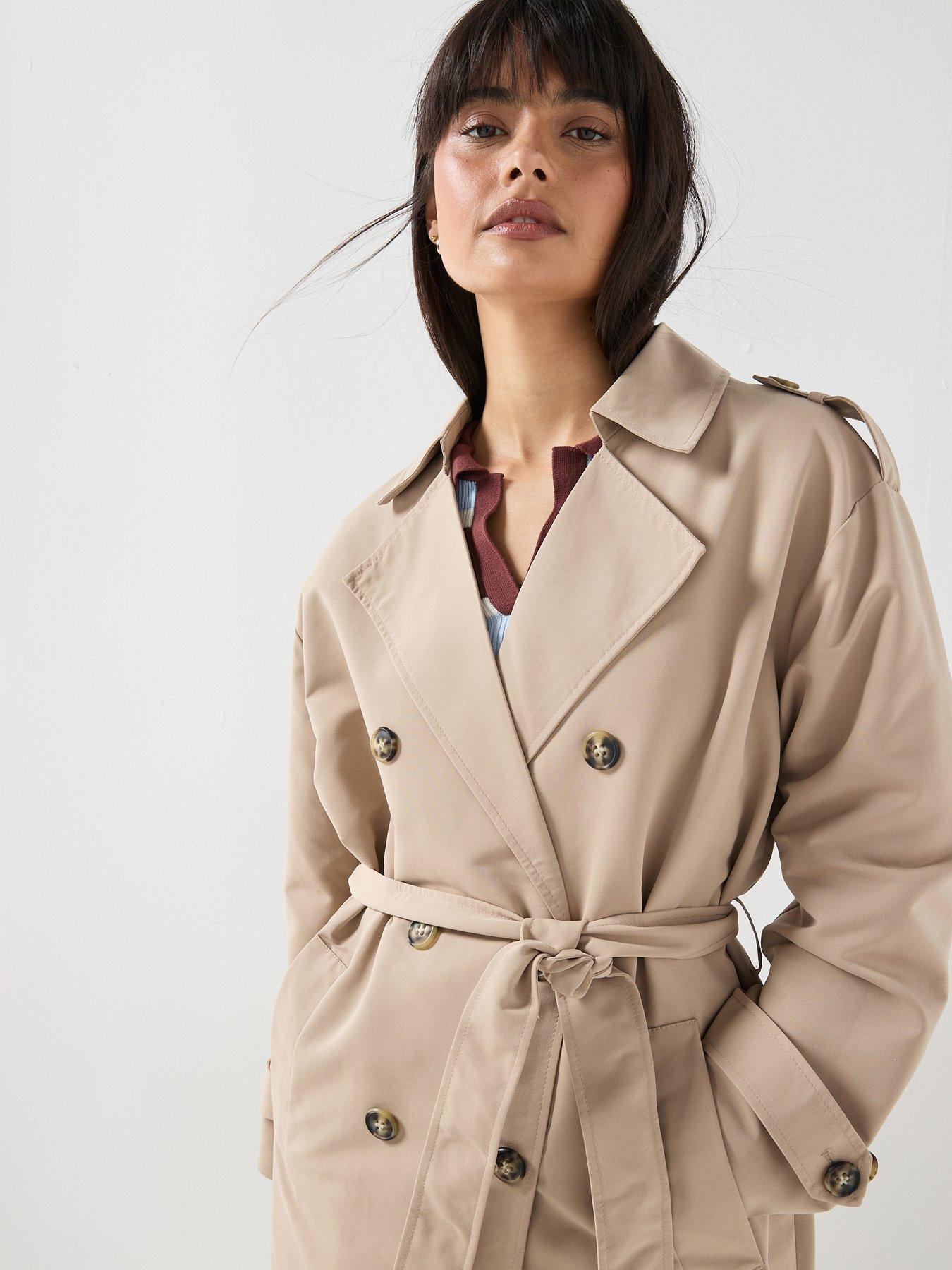 Image 4 of 6 of Vero Moda Vmchloe Long Trenchcoat - Brown/Silver-Mink
