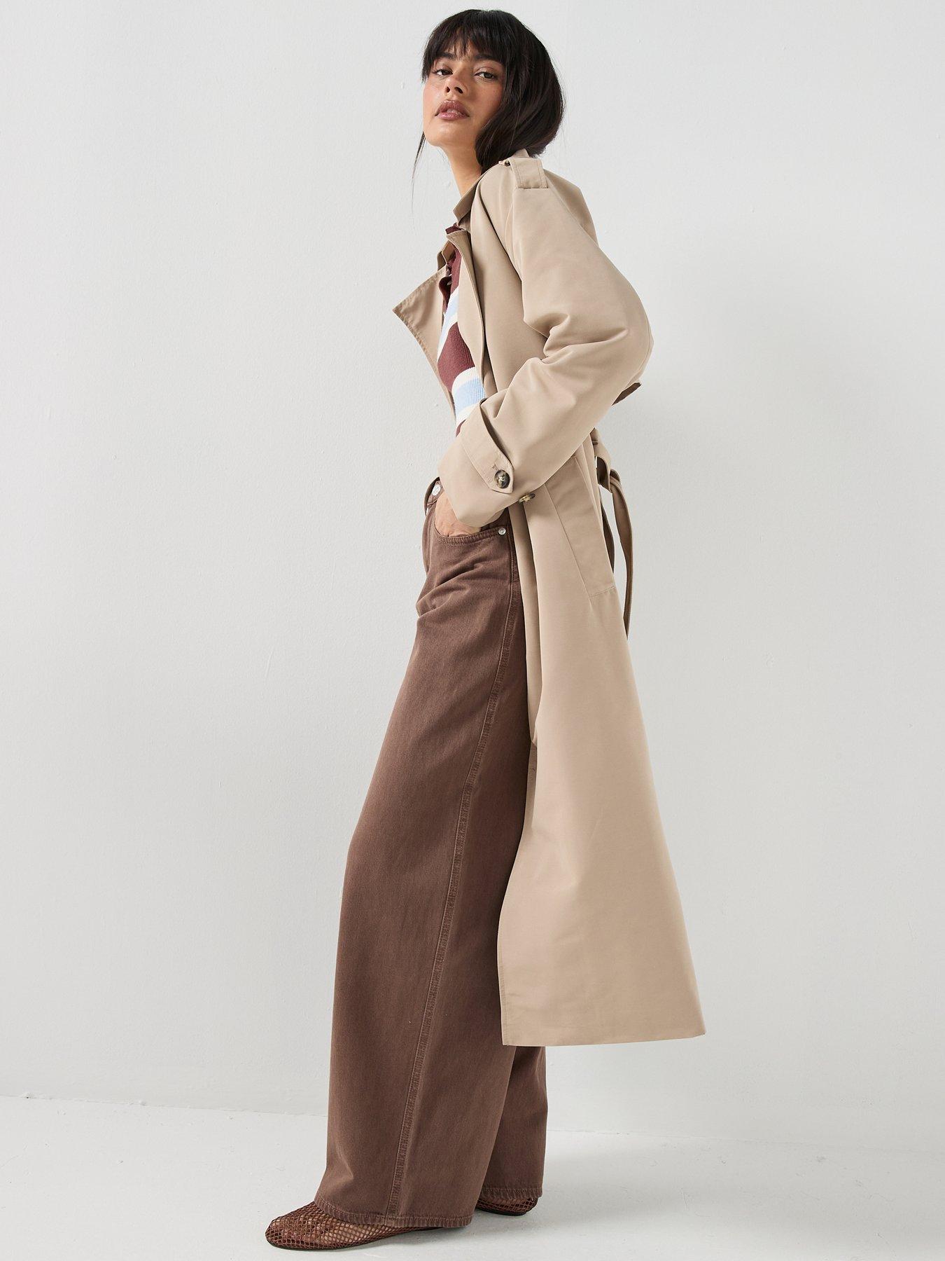 Image 5 of 6 of Vero Moda Vmchloe Long Trenchcoat - Brown/Silver-Mink