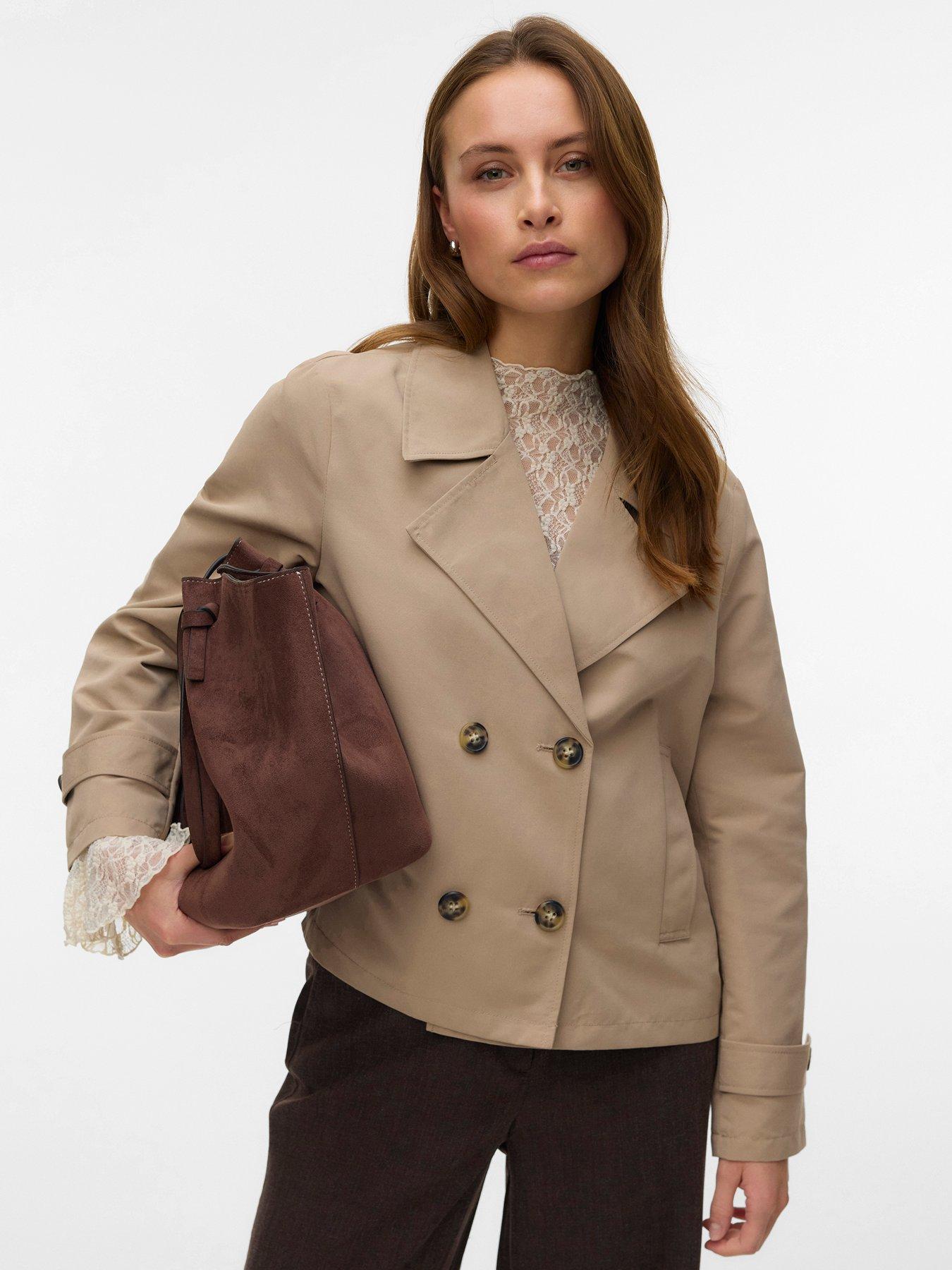 Vero Moda Vmchloemia Short Trenchcoat - Brown