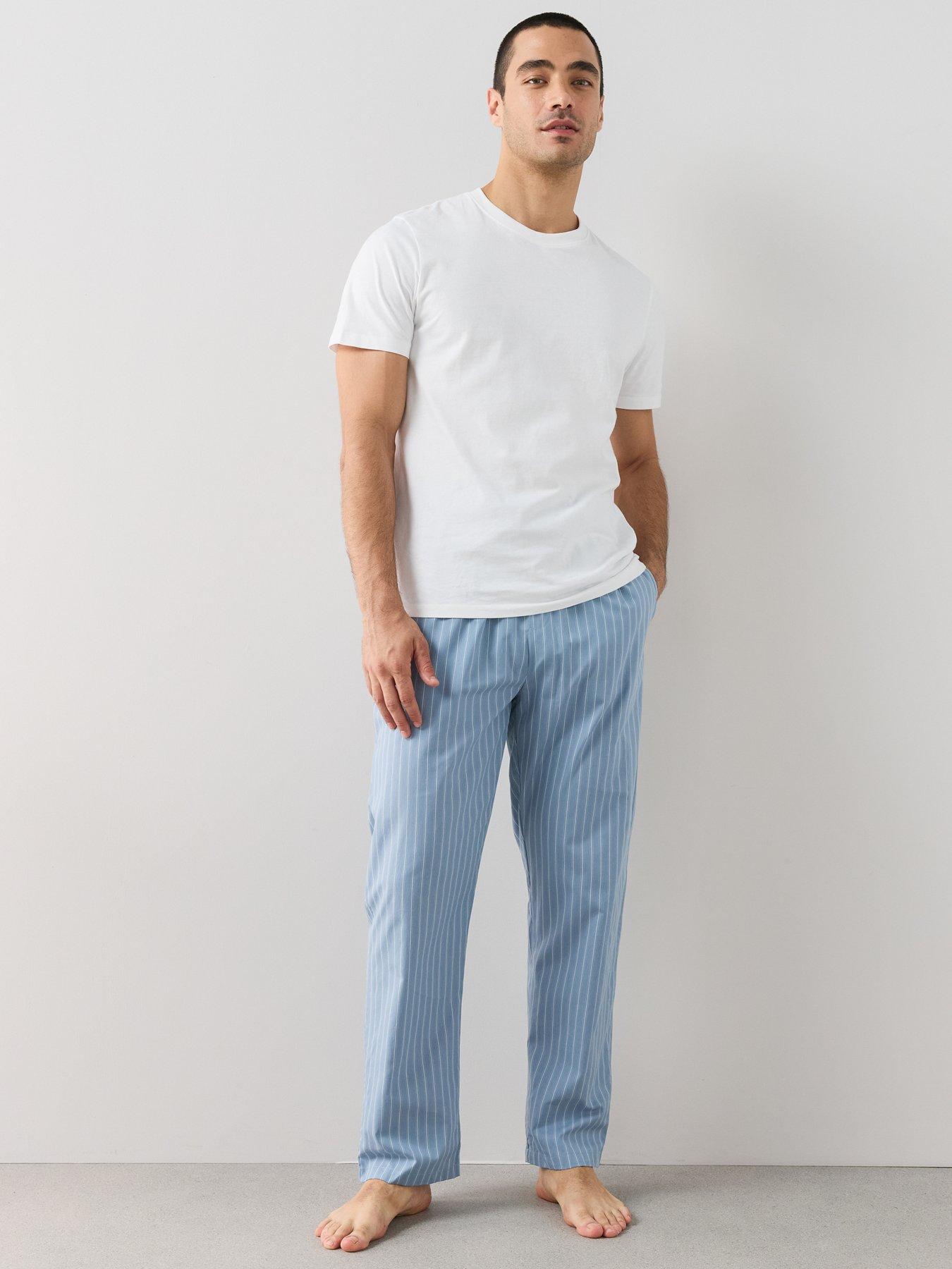 Image 3 of 6 of The Very Collection Pure Cotton Striped Pyjama Bottom - Blue