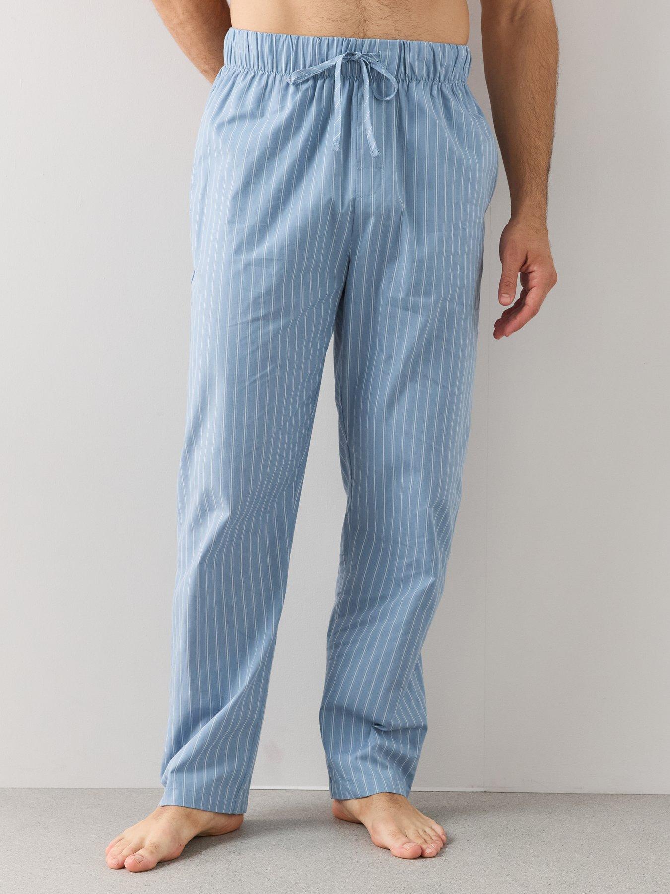 Image 4 of 6 of The Very Collection Pure Cotton Striped Pyjama Bottom - Blue