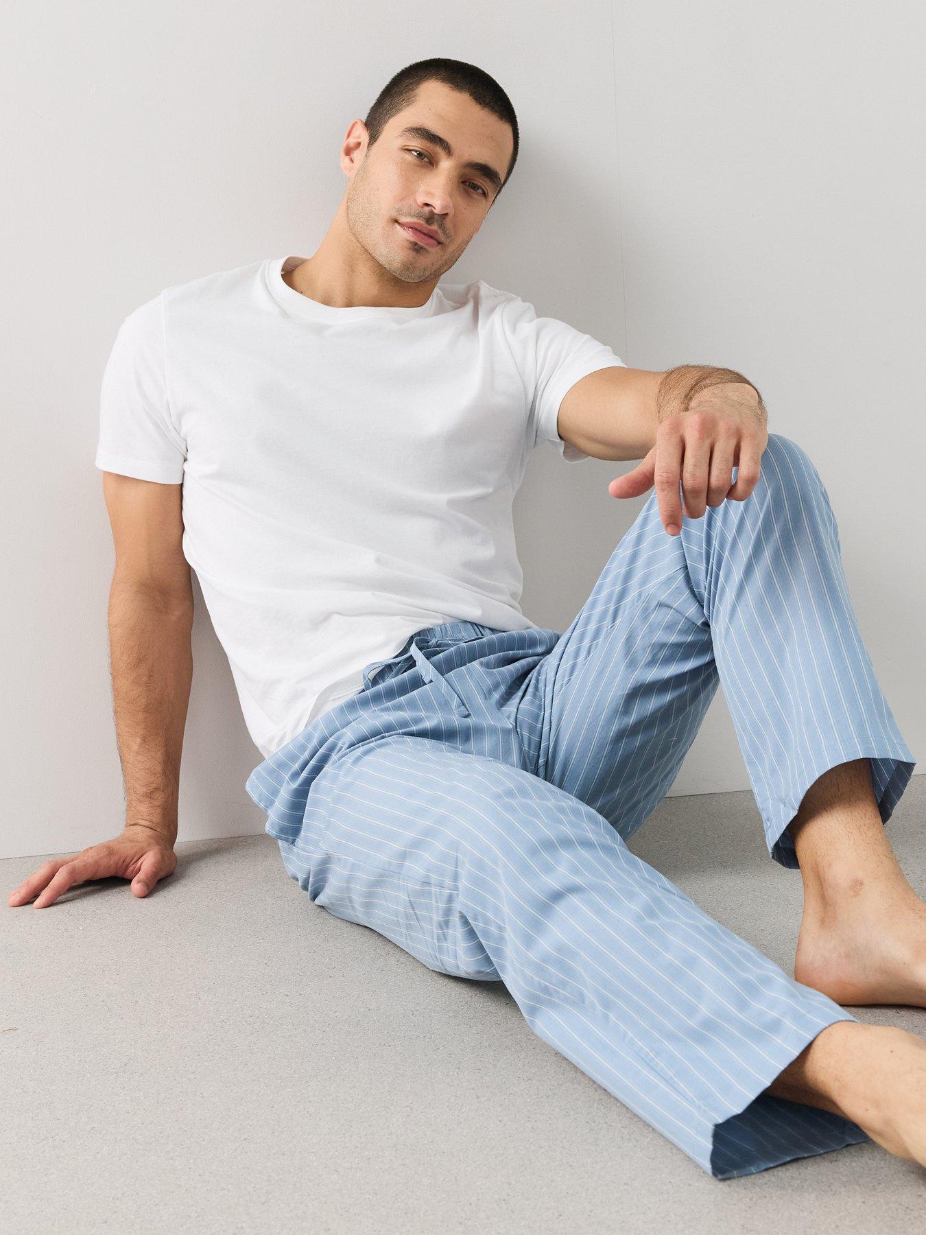 Image 5 of 6 of The Very Collection Pure Cotton Striped Pyjama Bottom - Blue