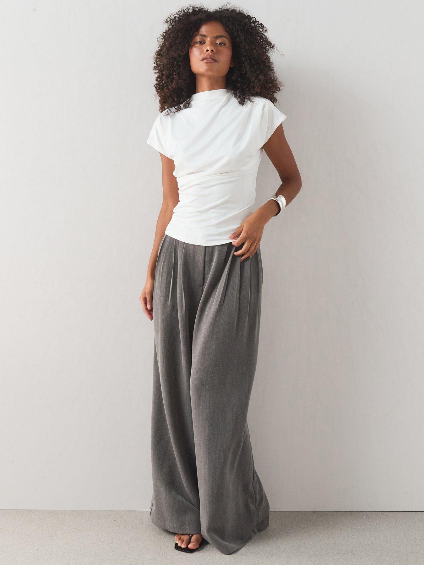 The Very Collection Draping Short Sleeve Top - Ivory