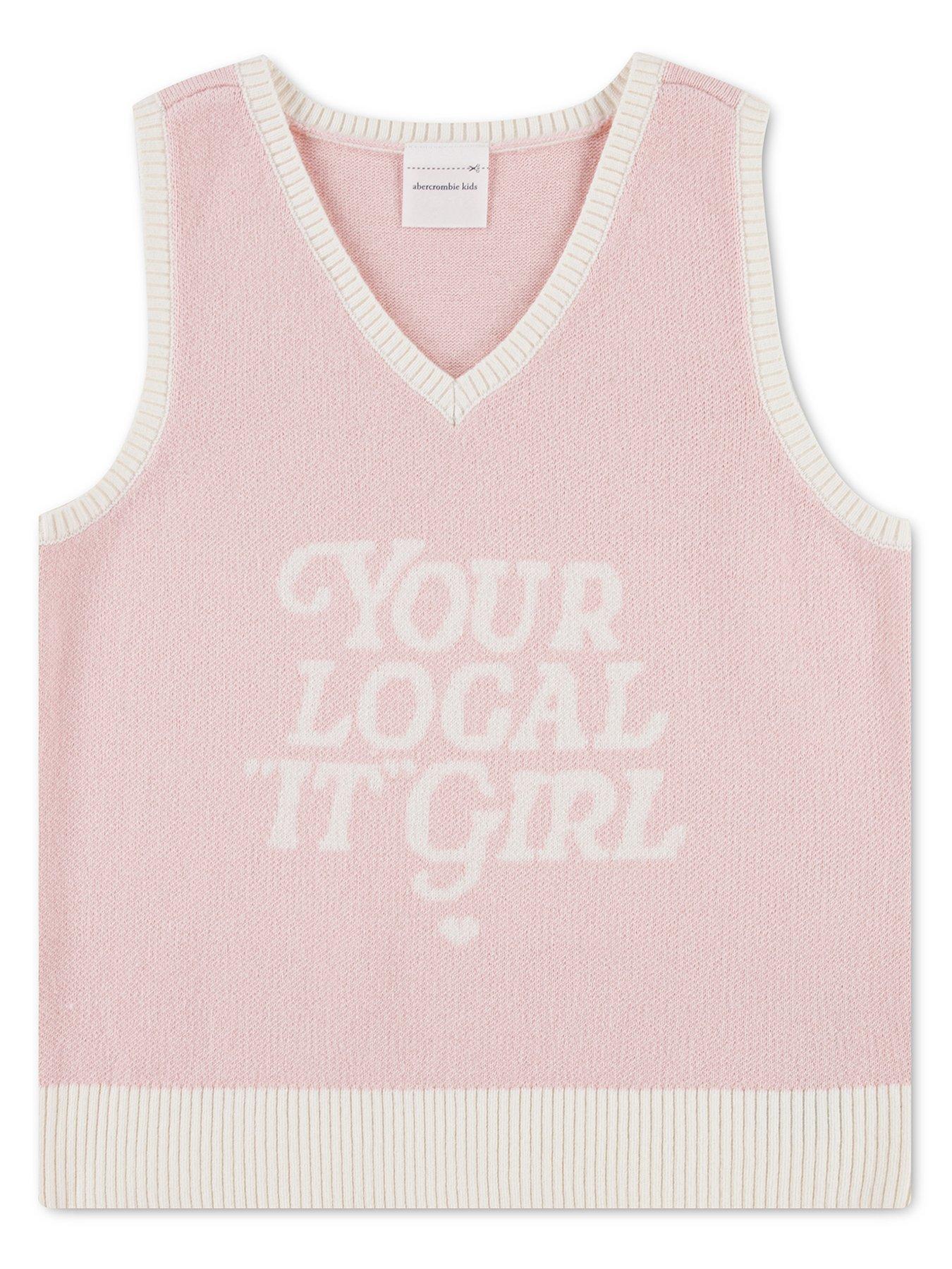Abercrombie & Fitch Girls Local Girl Intarsia Vest - Pink