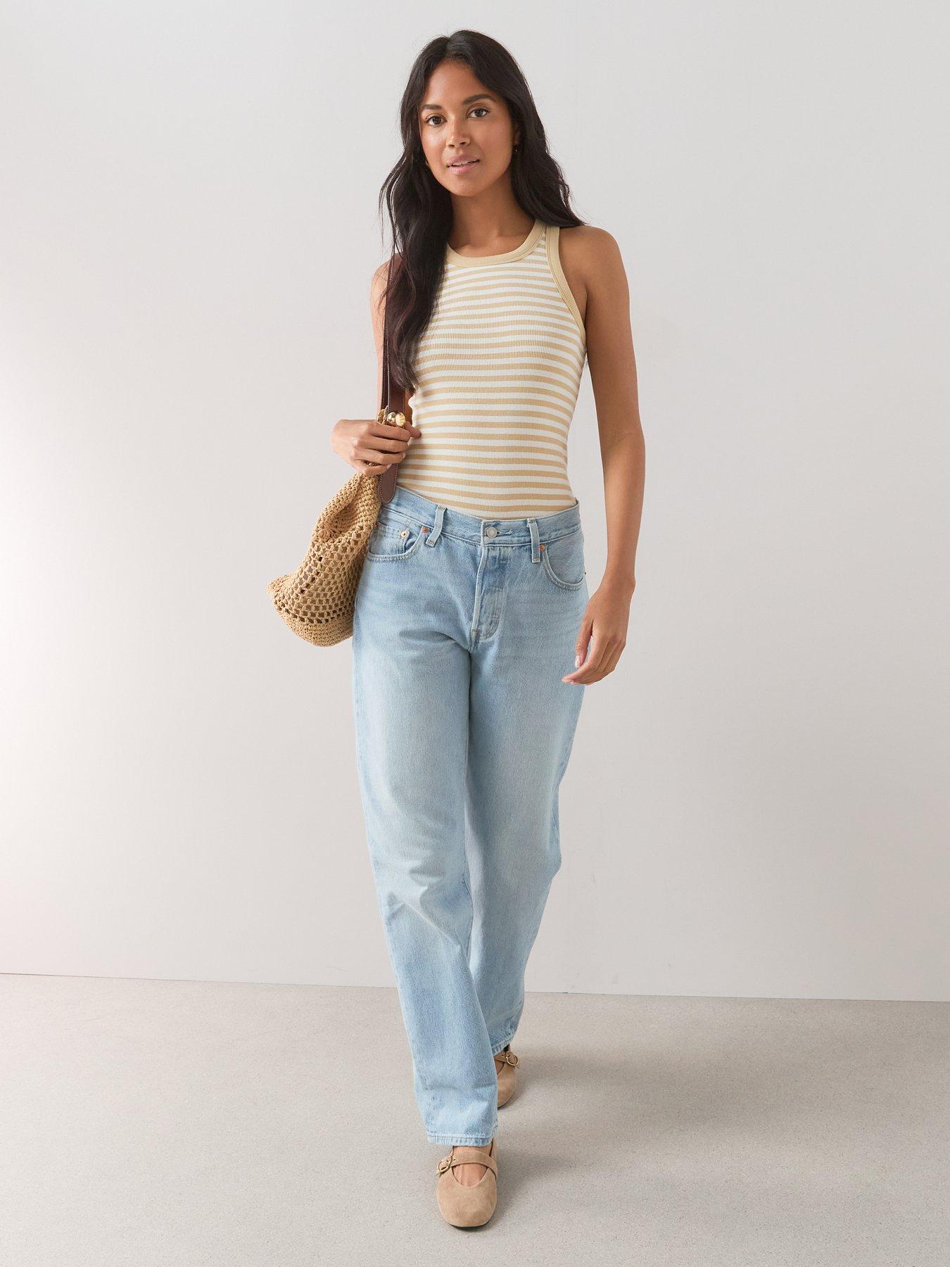Image 3 of 7 of The Very Collection Rib Racer Vest - Neutral Stripe