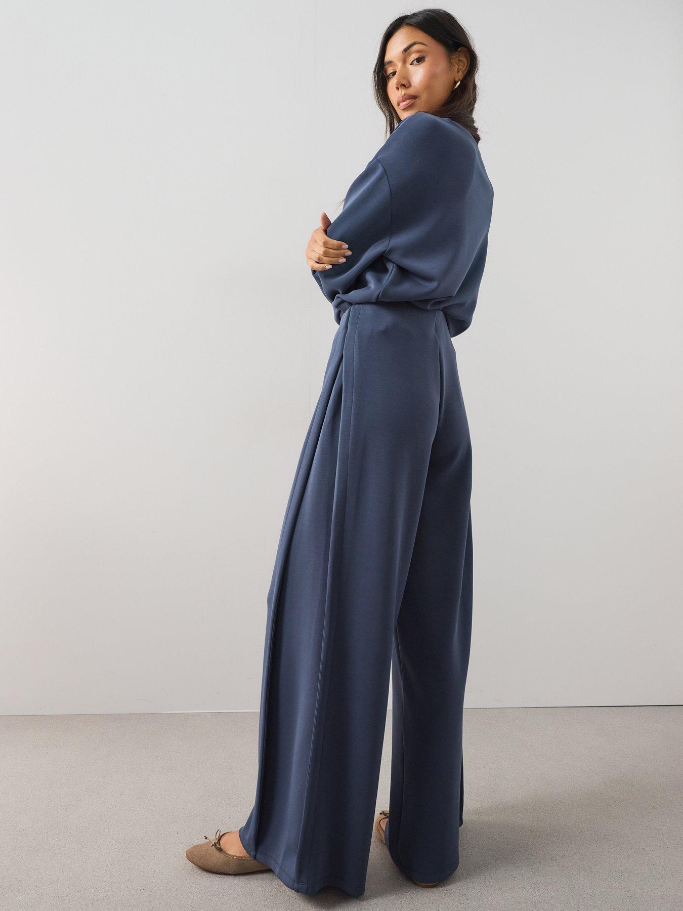 Image 2 of 7 of The Very Collection Modal Sweatshirt with Ribbed Waistband - Navy