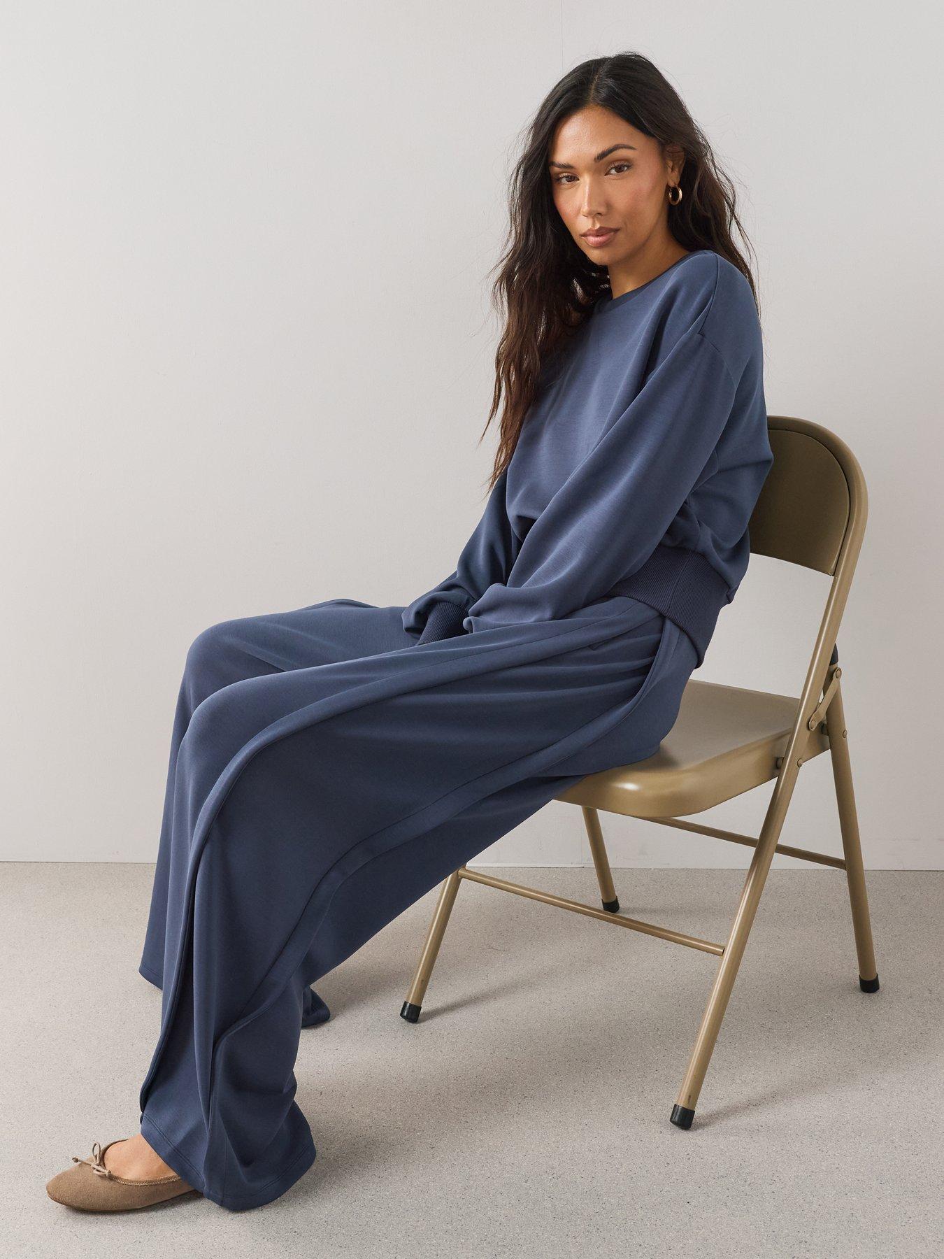 Image 6 of 7 of The Very Collection Modal Sweatshirt with Ribbed Waistband - Navy