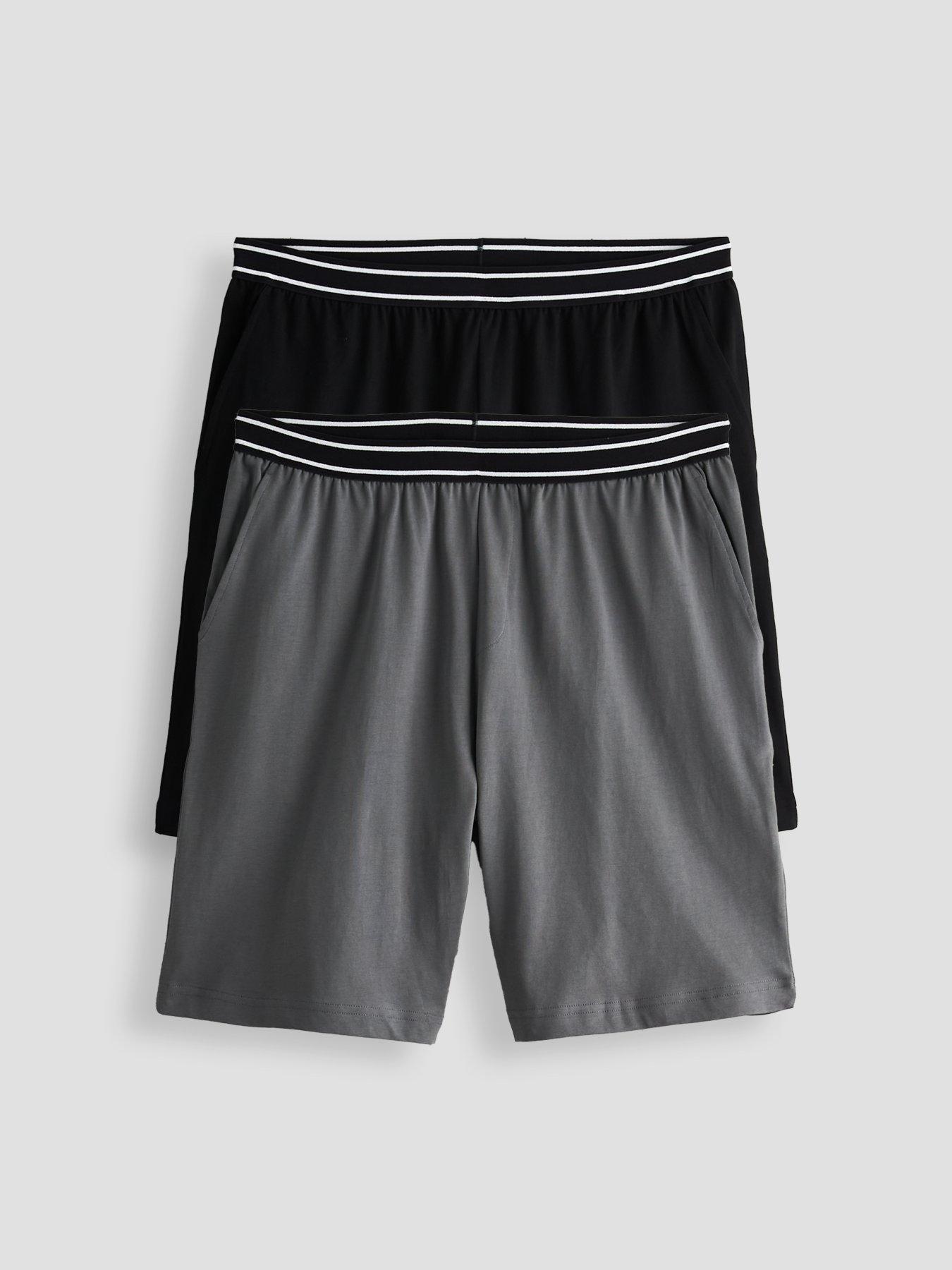 The Very Collection 2 Pack Essentials Pyjama Shorts - Black/Charcoal