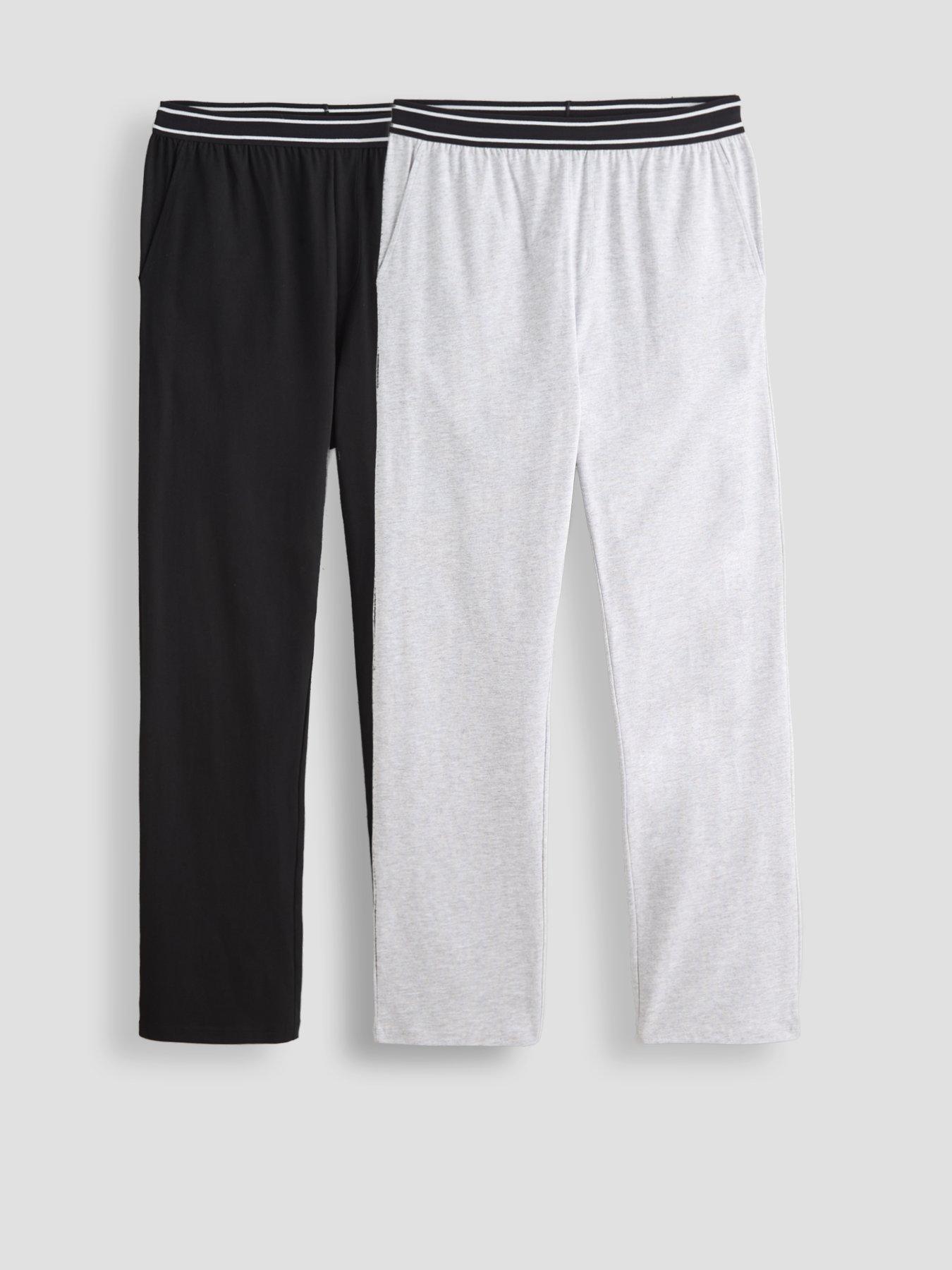 The Very Collection 2 Pack Essentials Pyjama Trousers - Black/Charcoal