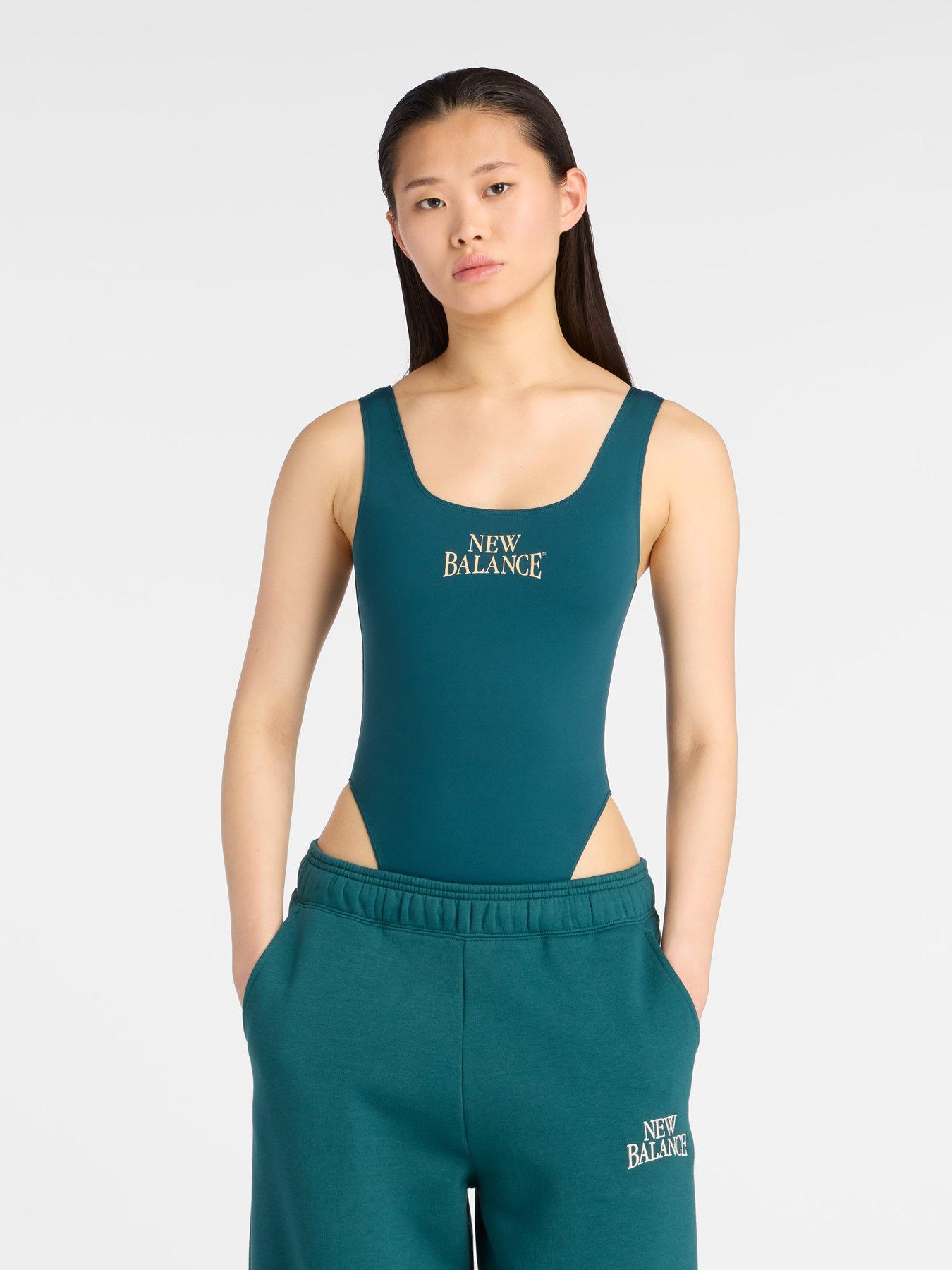New Balance Womens Linear Heritage Bodysuit - Green