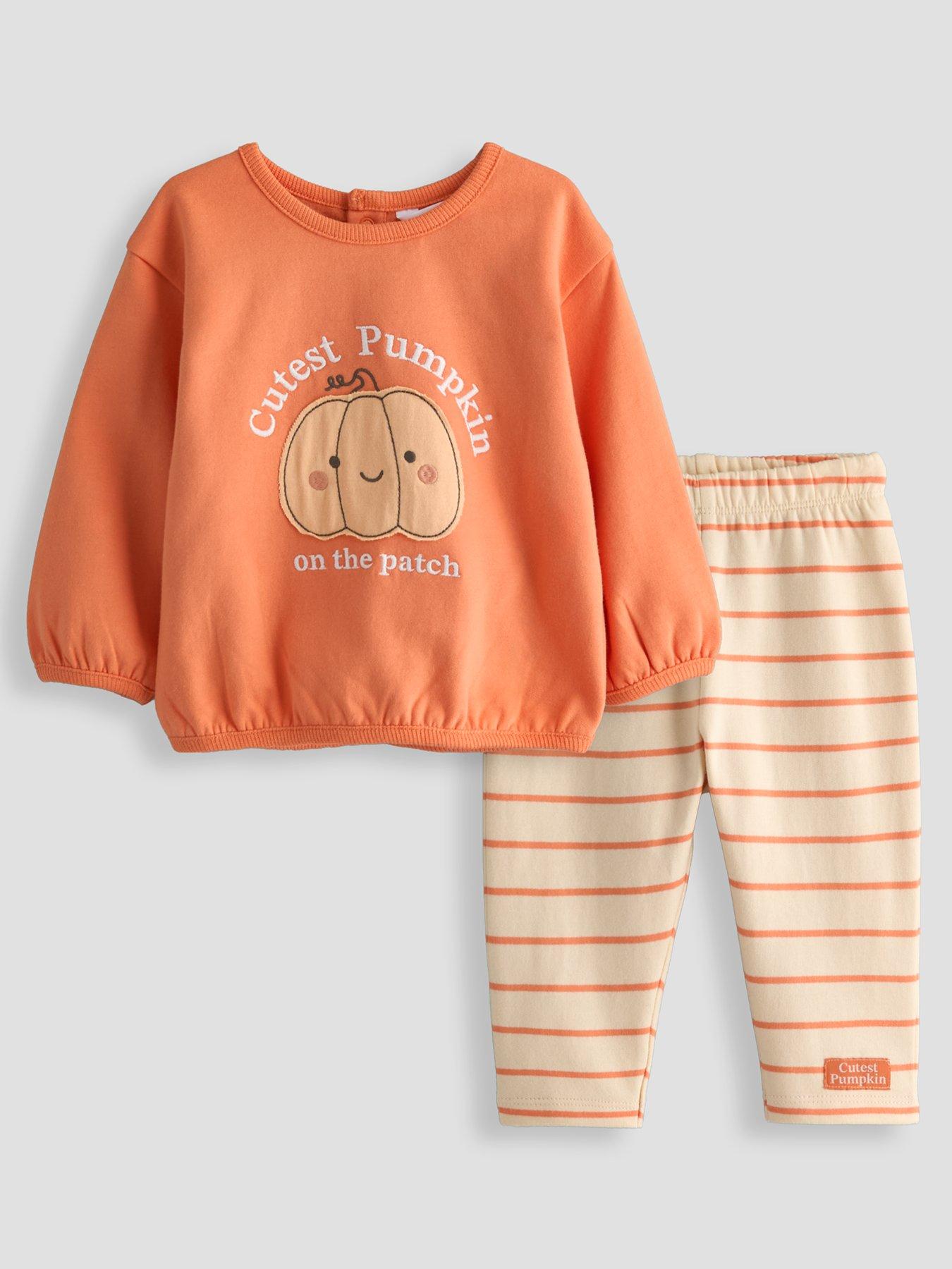 The Very Collection Baby Boys Hey Pumpkin Sweat Set - Orange