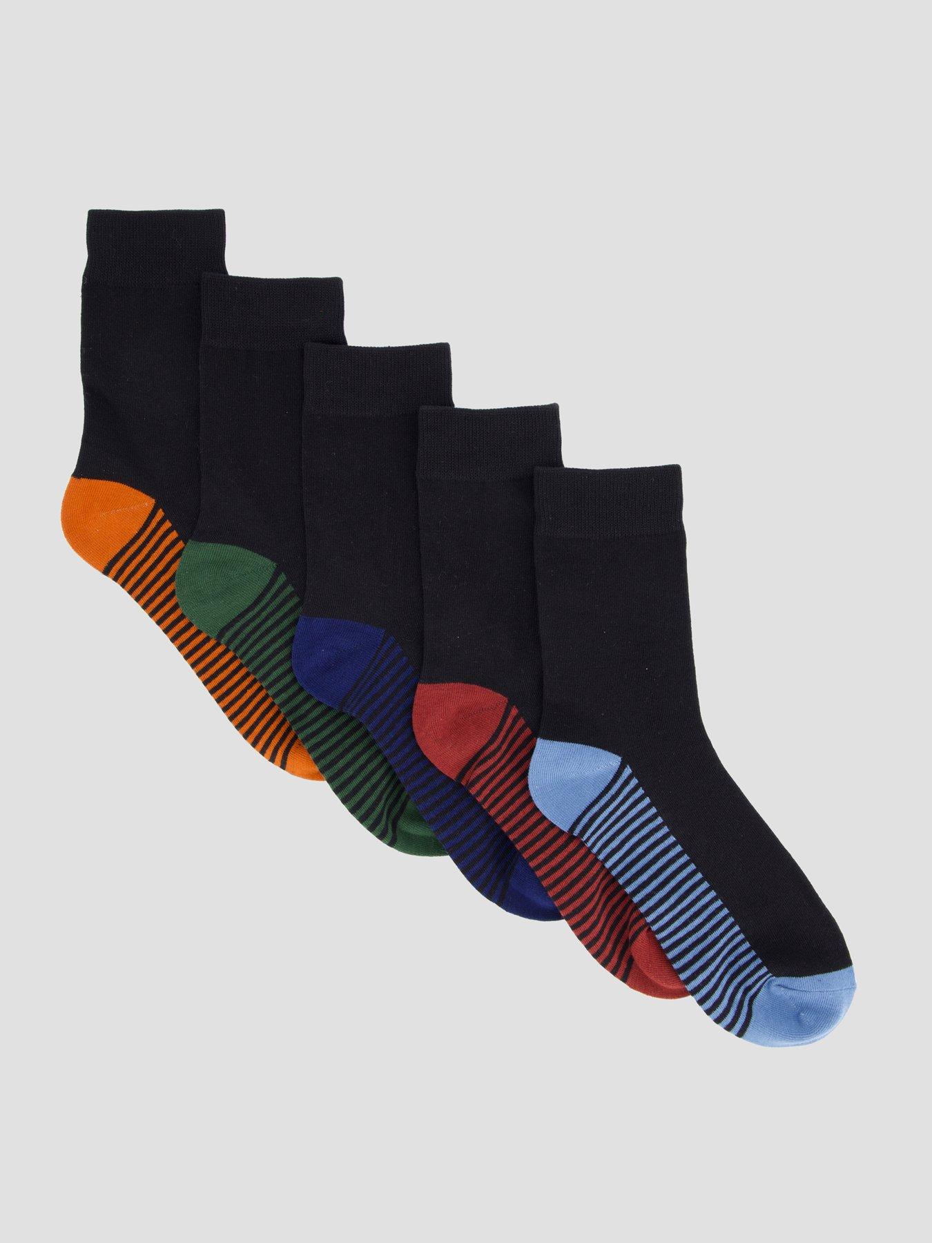 The Very Collection 5 Pack Heel  &  Toe Socks - Multi