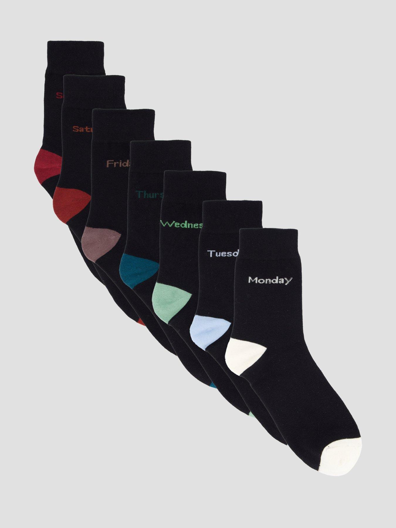 Image 1 of 3 of The Very Collection 7 Pack Days Of Week Socks - Multi