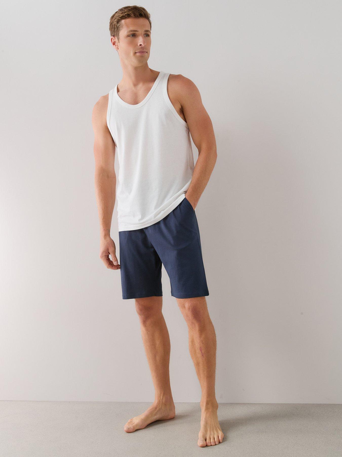 Image 4 of 7 of The Very Collection 2 Pack Pyjama Shorts - Blue/Navy