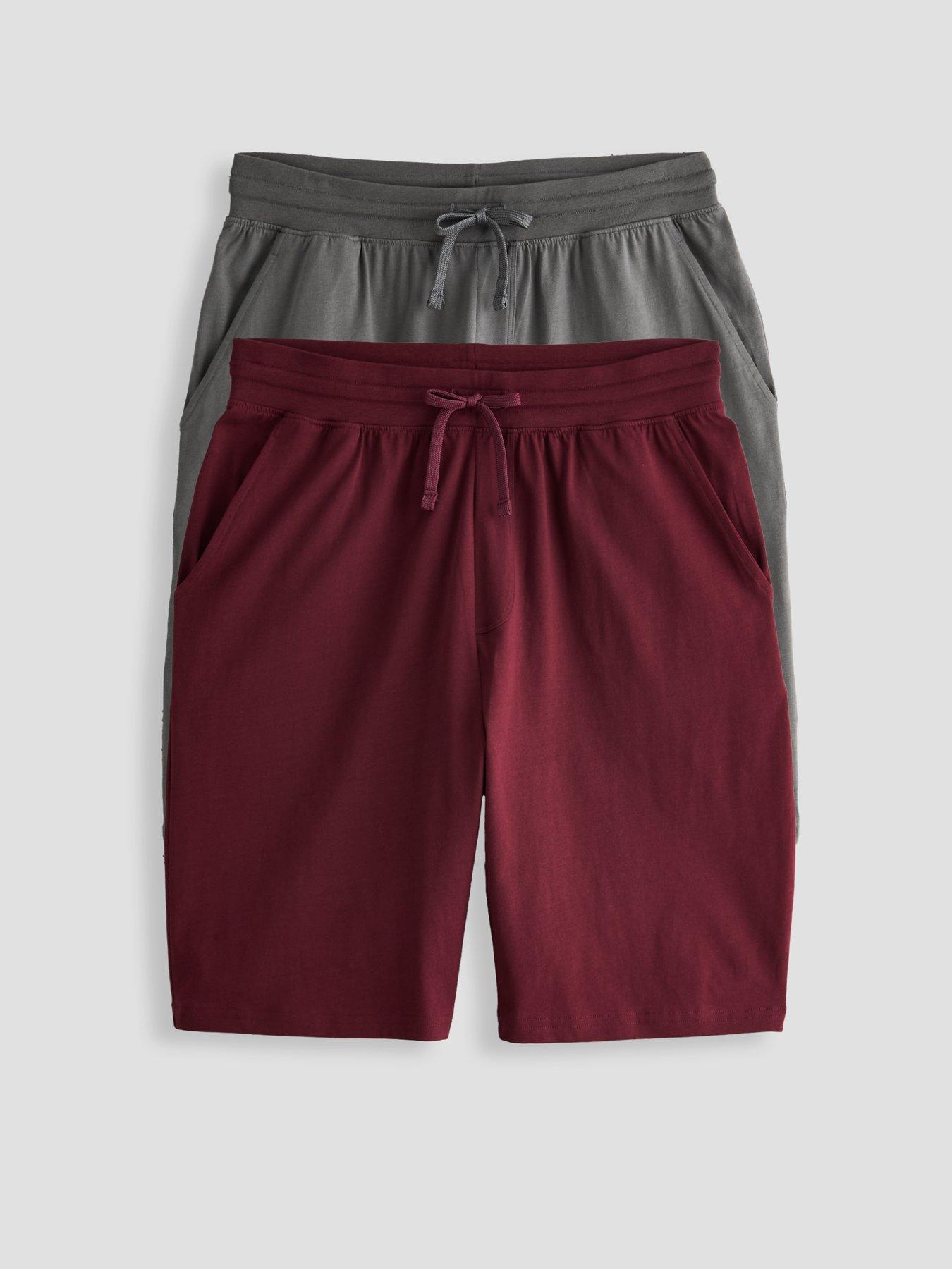 The Very Collection 2 Pack Pyjama Shorts - Charcoal/Burgundy