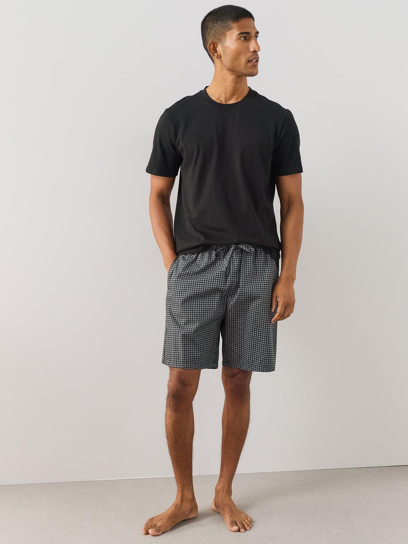 Image 6 of 7 of The Very Collection Pure Cotton Houndstooth Short &amp; T-shirt Pyjama Set - Black