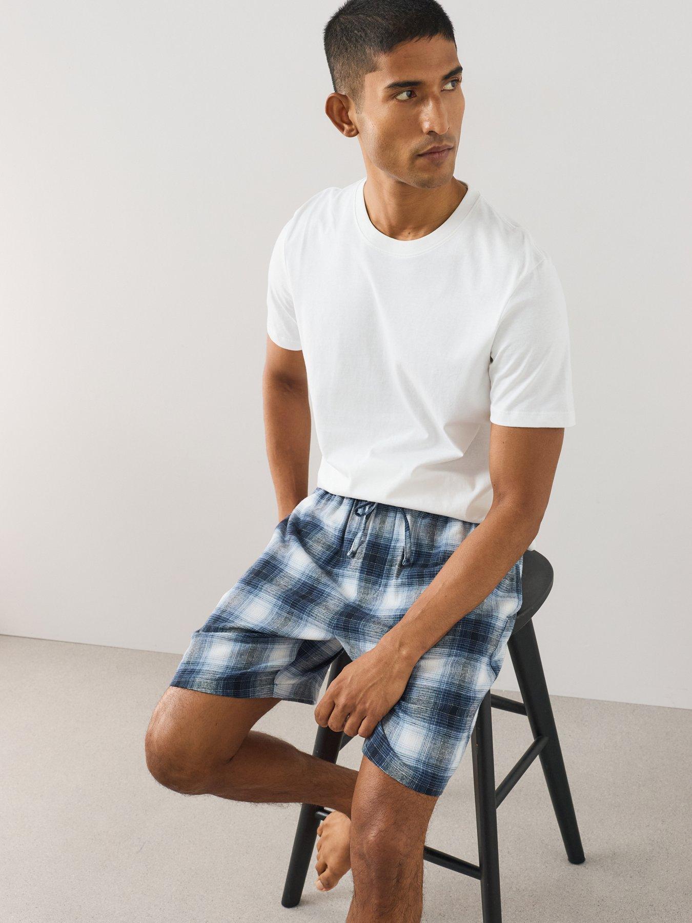 The Very Collection Men's 2 Pack Pyjama Shorts - Blue