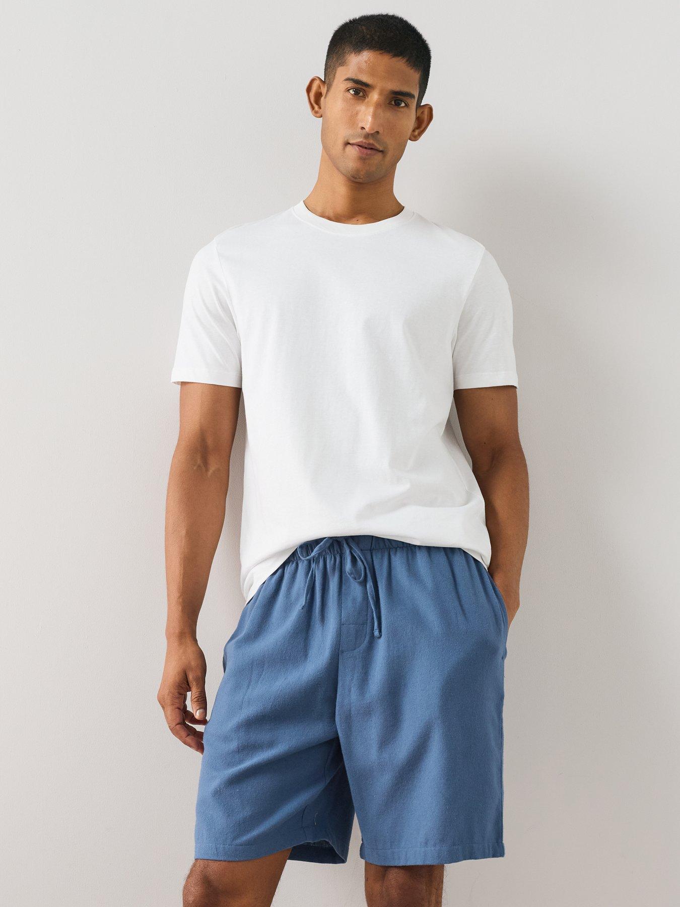 Image 5 of 6 of The Very Collection Men's 2 Pack Pyjama Shorts - Blue