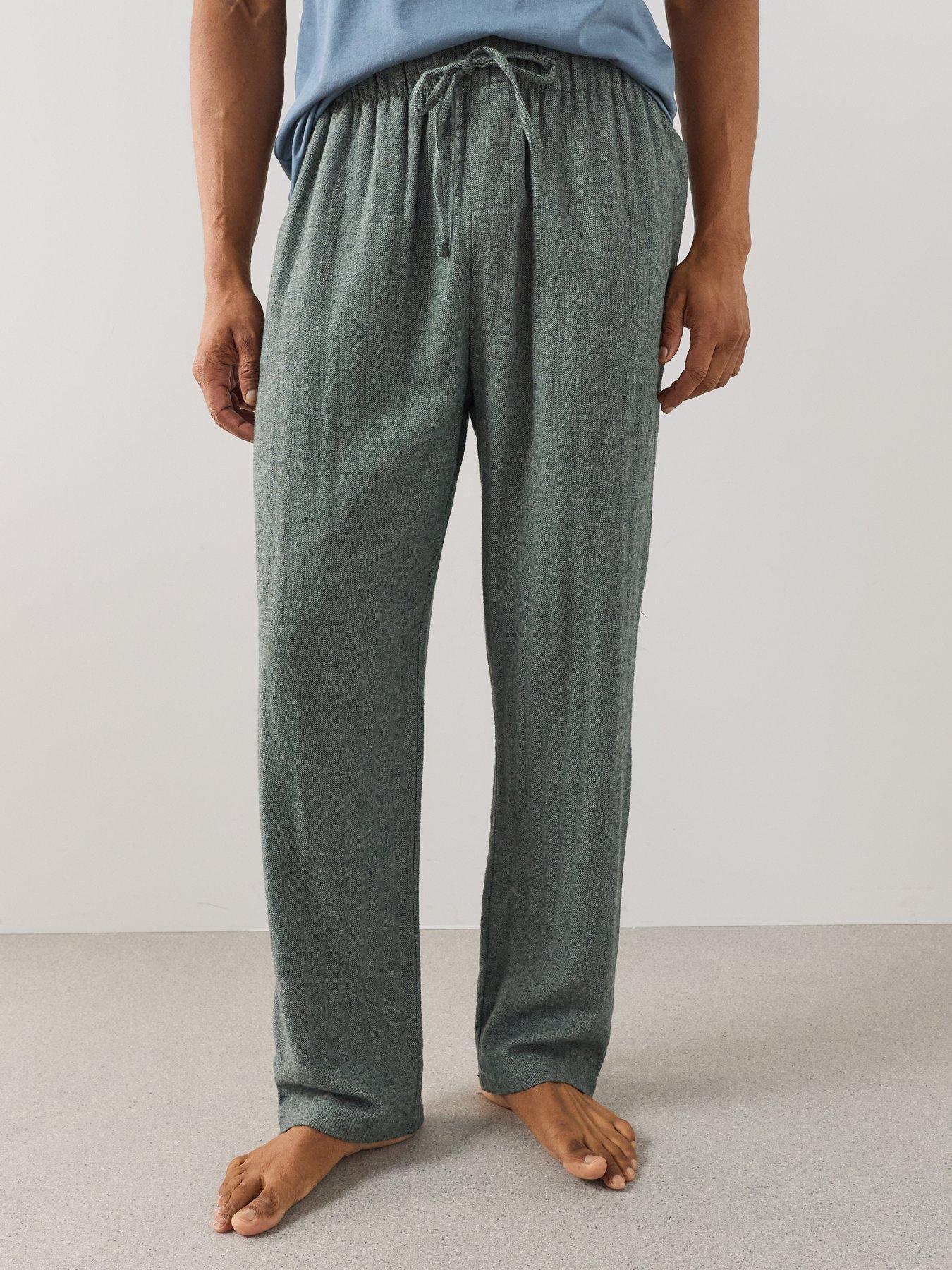 Image 5 of 7 of The Very Collection 2 Pack Brushed Pyjama Trousers - Brown/green