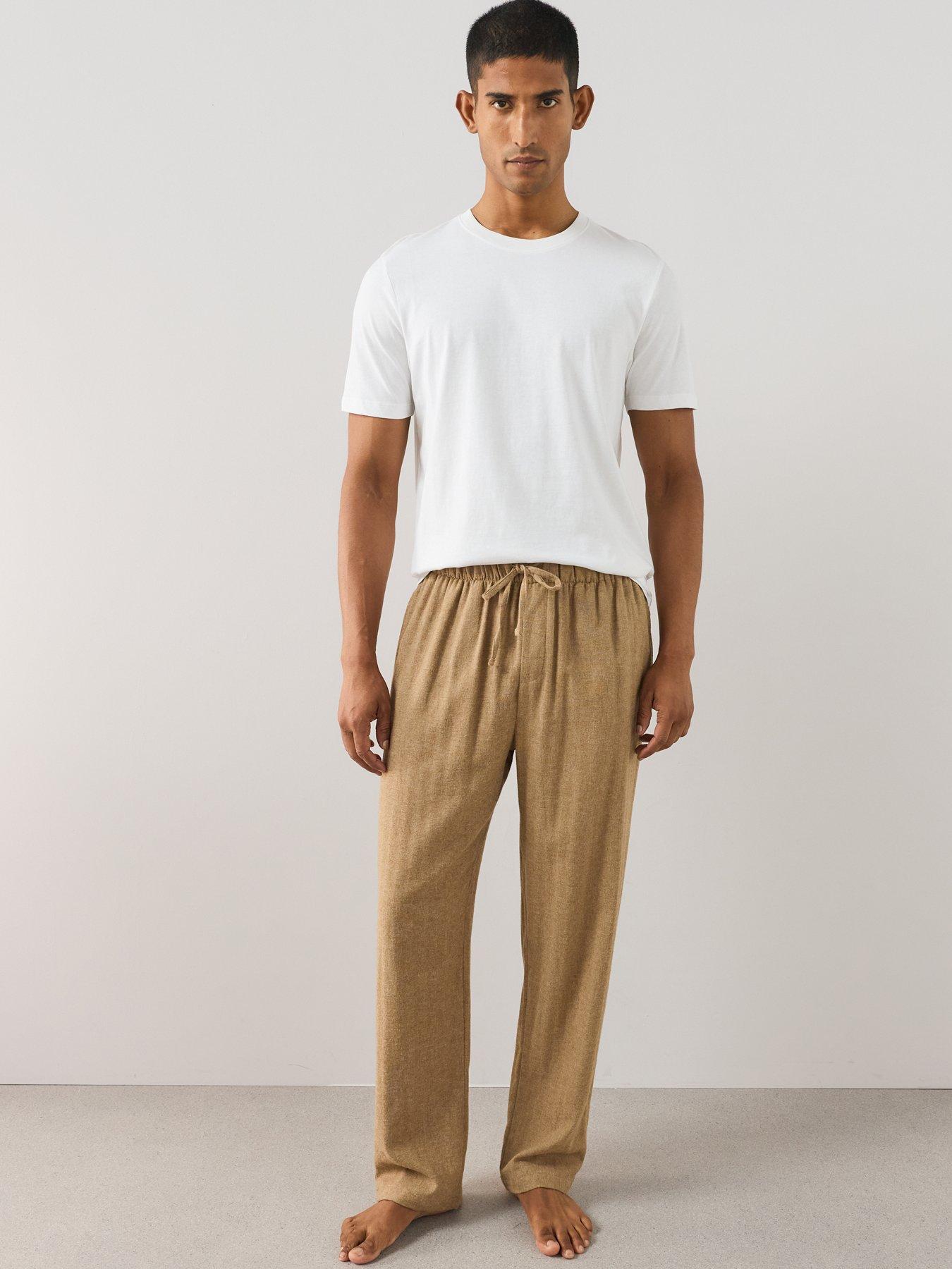 Image 6 of 7 of The Very Collection 2 Pack Brushed Pyjama Trousers - Brown/green