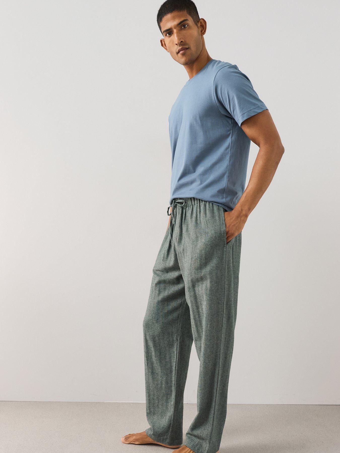 Image 7 of 7 of The Very Collection 2 Pack Brushed Pyjama Trousers - Brown/green
